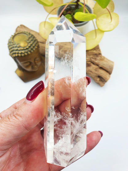 High Grade Clear Quartz Tower / Clear Quartz Point / Clear Quartz Obelisk / Healing Tower - 195g