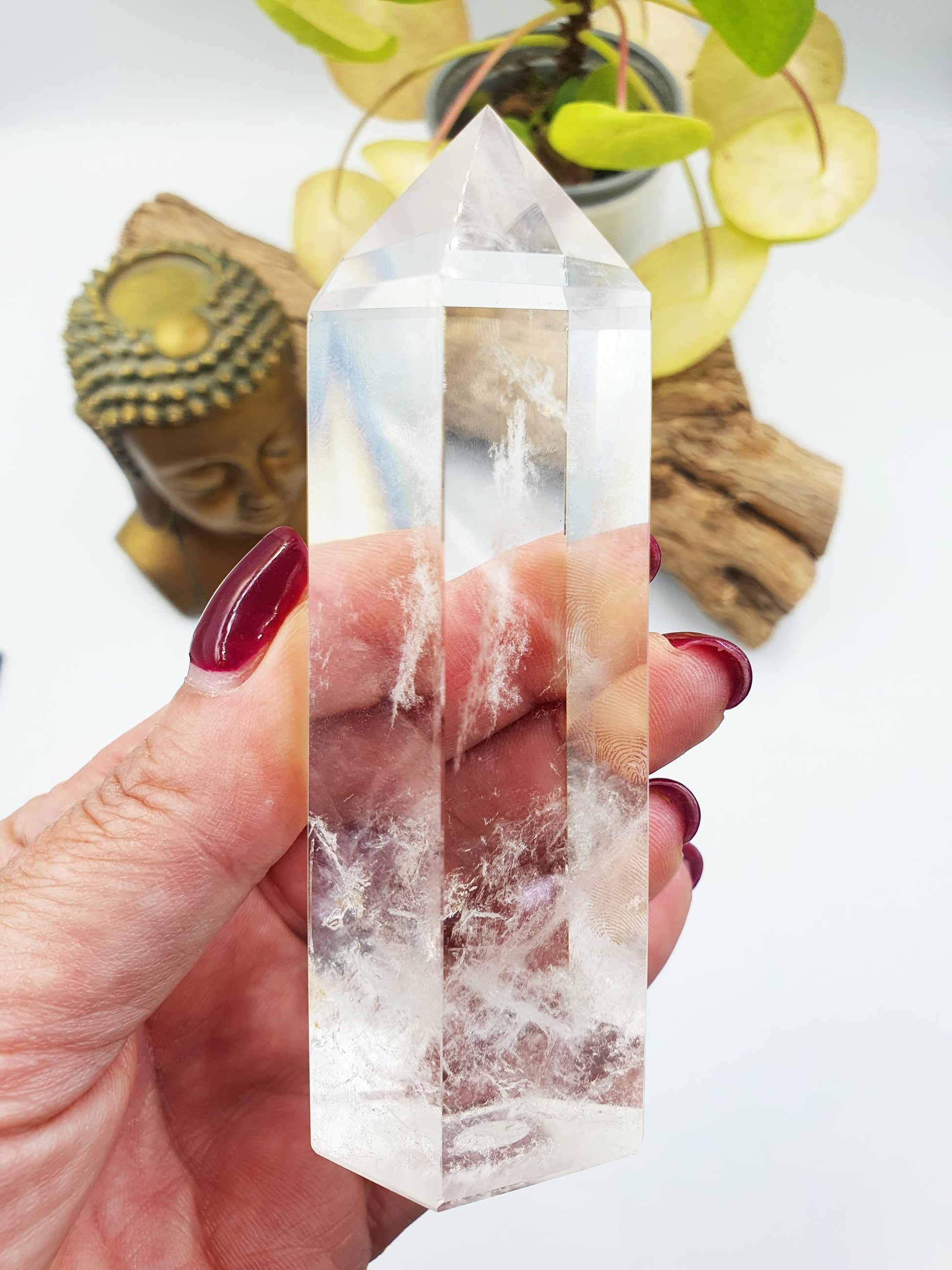 High Grade Clear Quartz Tower / Clear Quartz Point / Clear Quartz Obelisk / Healing Tower - 195g