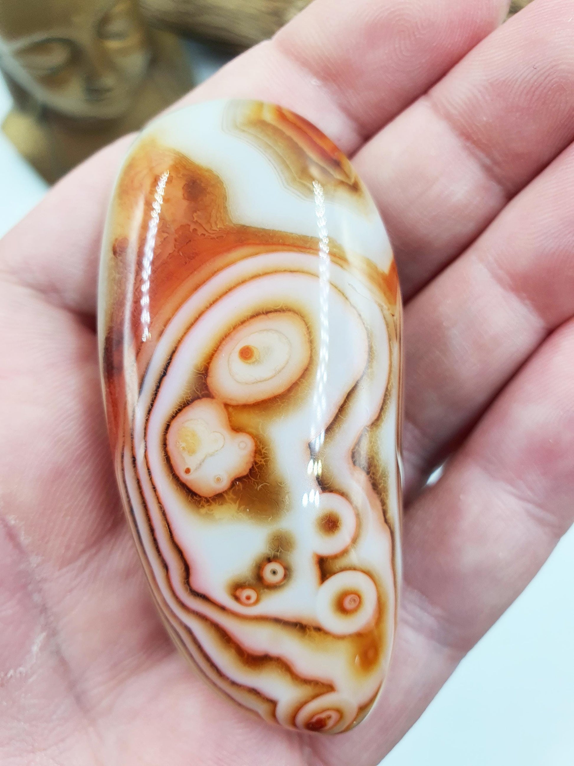 Unique Sardonyx Palm / Sardonyx Palm Stone / Healing Palm / Meditation Palm / Reiki Crystal Palm - 60g