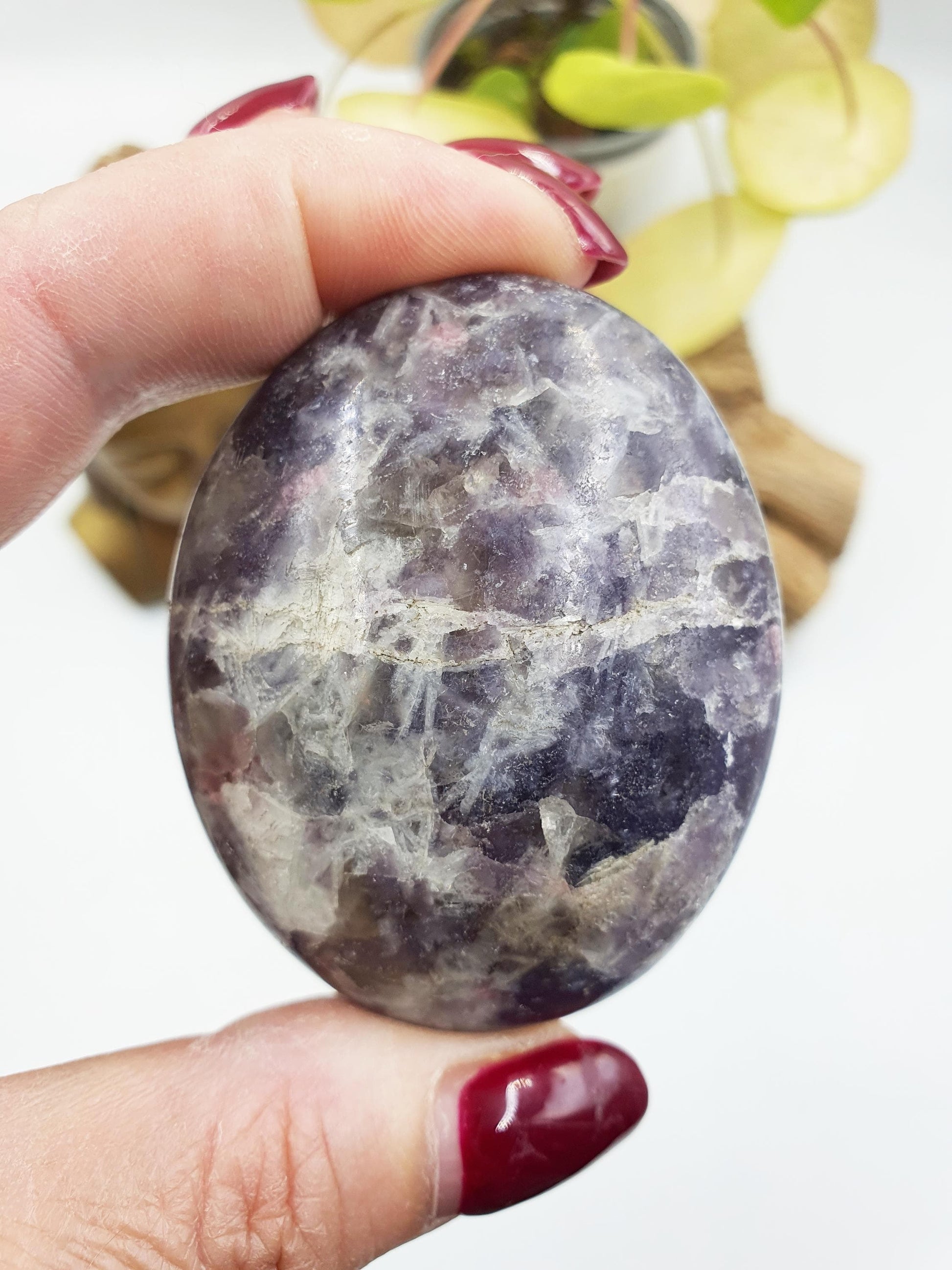 Pretty Unicorn Stone Palm / Unicorn Palm Stone / Pegmatite Palm / Pocket Crystal / Meditation Palm / Reiki Crystal Palm - 115g