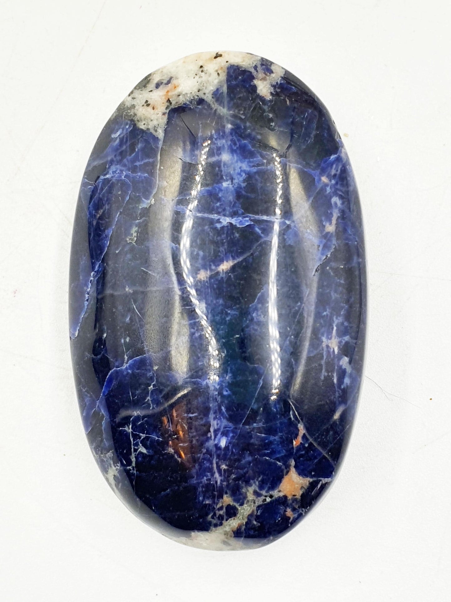Beautiful Sodalite Palm / Sunset Sodalite Palm Stone / Pocket Crystal / Meditation Palm / Reiki Crystal Palm - 75g