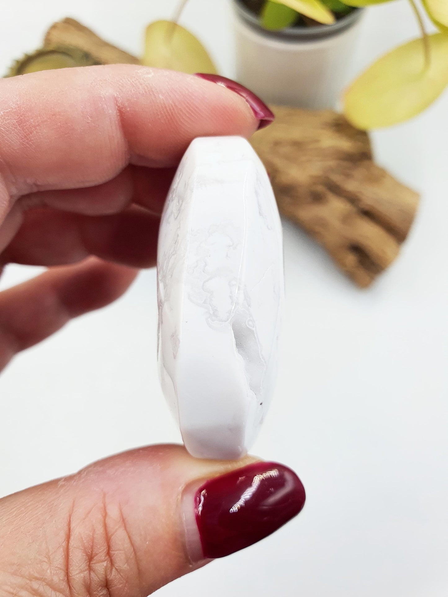 White Agate Drusy Palm / Sparkly Druzy Agate Palm Stone/ Meditation Palm / Reiki Crystal Palm - 60g