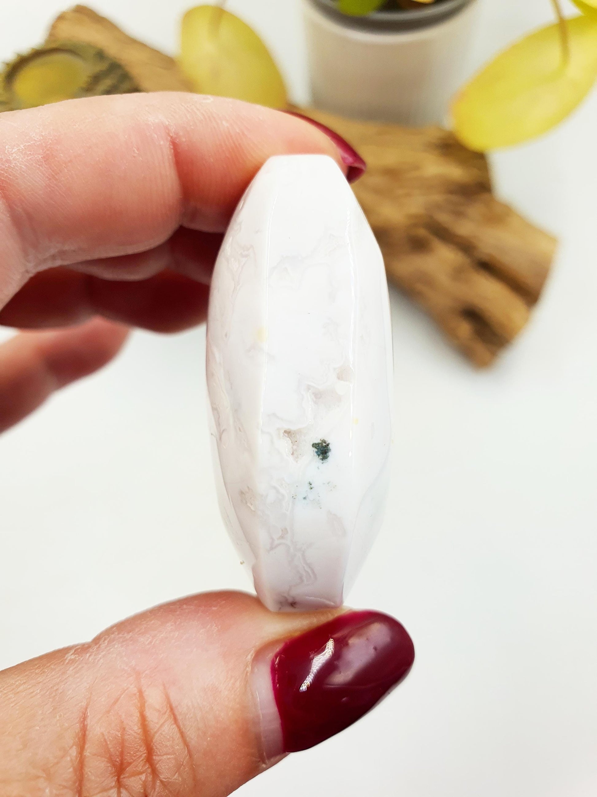 White Agate Drusy Palm / Sparkly Druzy Agate Palm Stone/ Meditation Palm / Reiki Crystal Palm - 60g