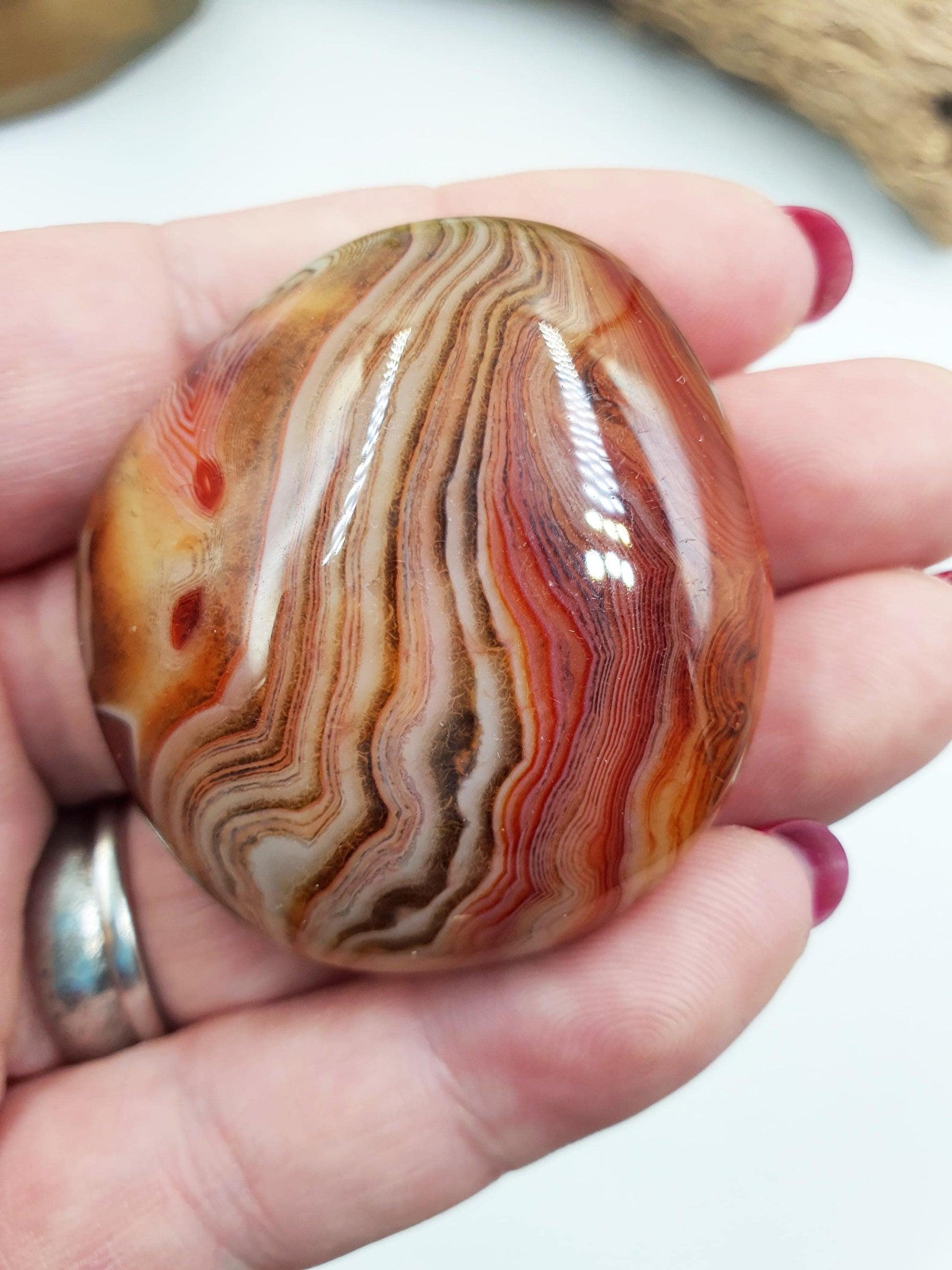 Beautiful Sardonyx Palm / Sardonyx Palm Stone / Healing Palm / Meditation Palm / Reiki Crystal Palm - 50g