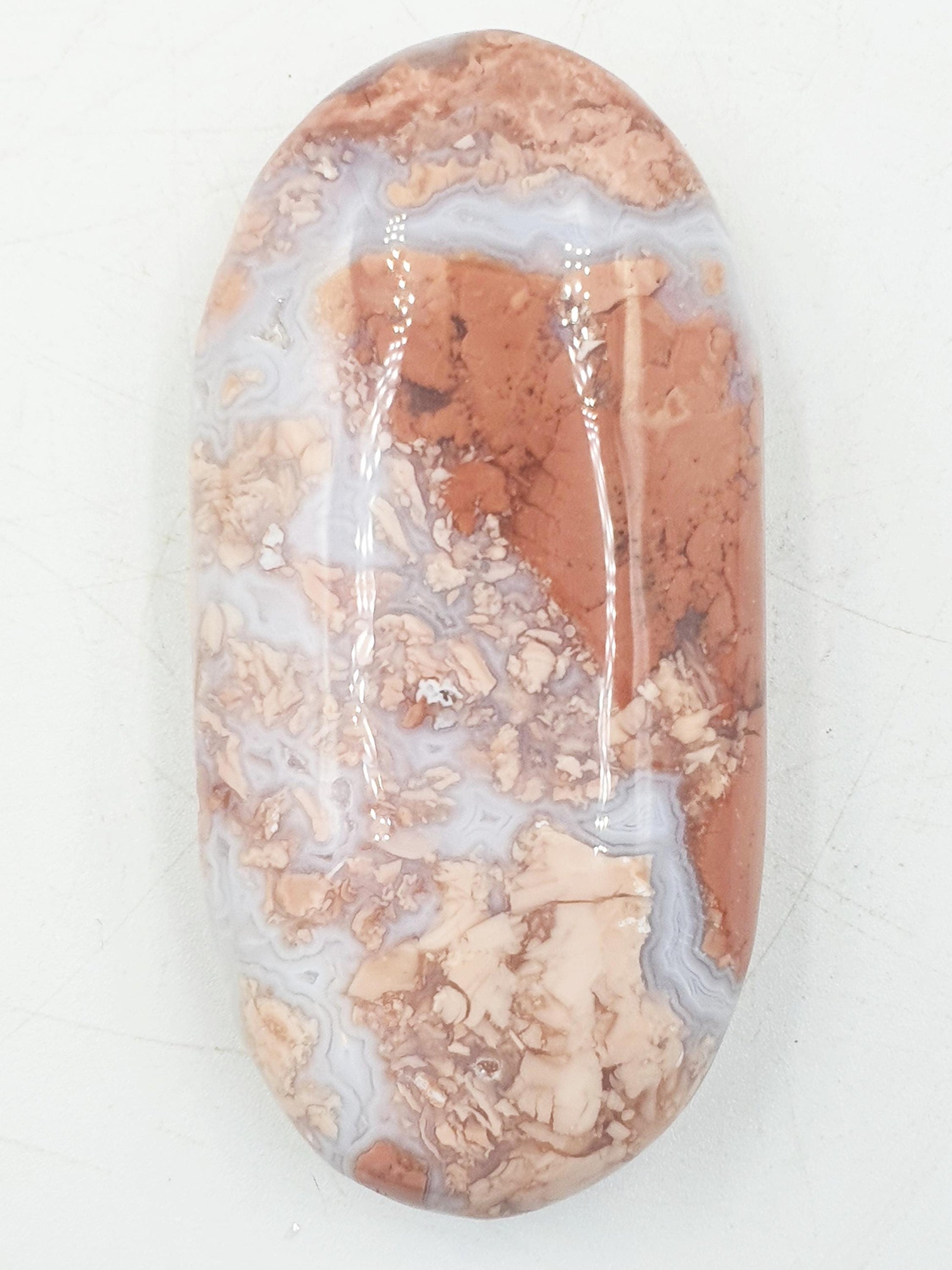 Beautiful Pink Agate Palm / Pink Agate Palm Stone / Pocket Crystal / Agate Palm / Meditation Palm - 80g