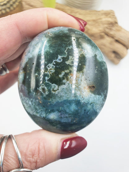 Large Ocean Jasper Palm / Ocean Jasper Palm stone / OJ Palm / Meditation Palm / Reiki Crystal Palm - 160g