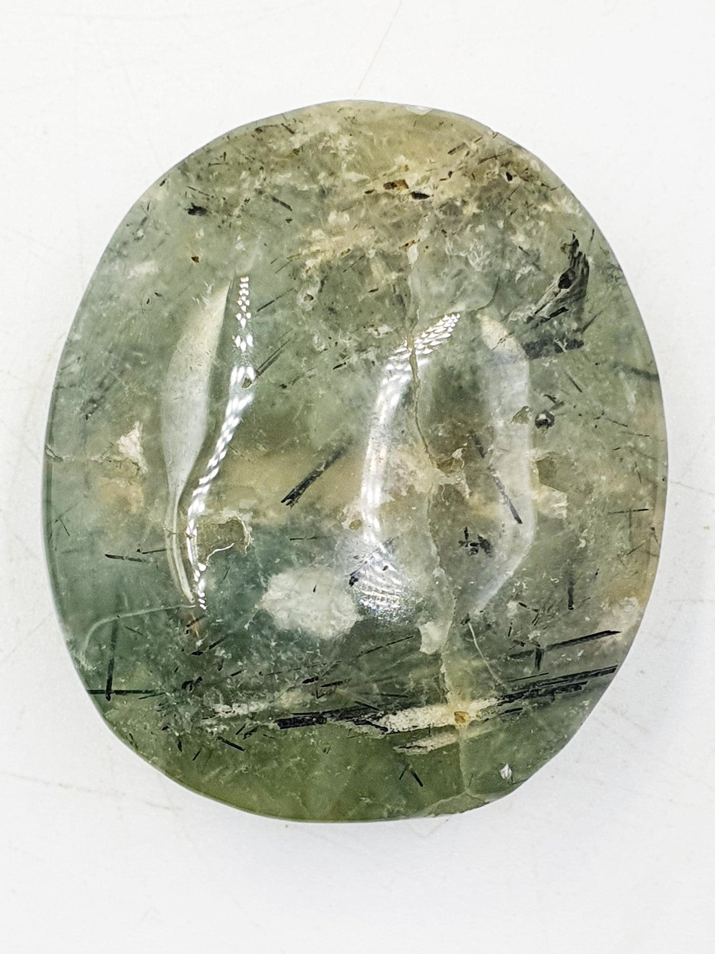 Pretty Prehnite Palm / Prehnite Palm Stone / Prehnite Pocket Stone / Palm Stones / Meditation Palm - 80g