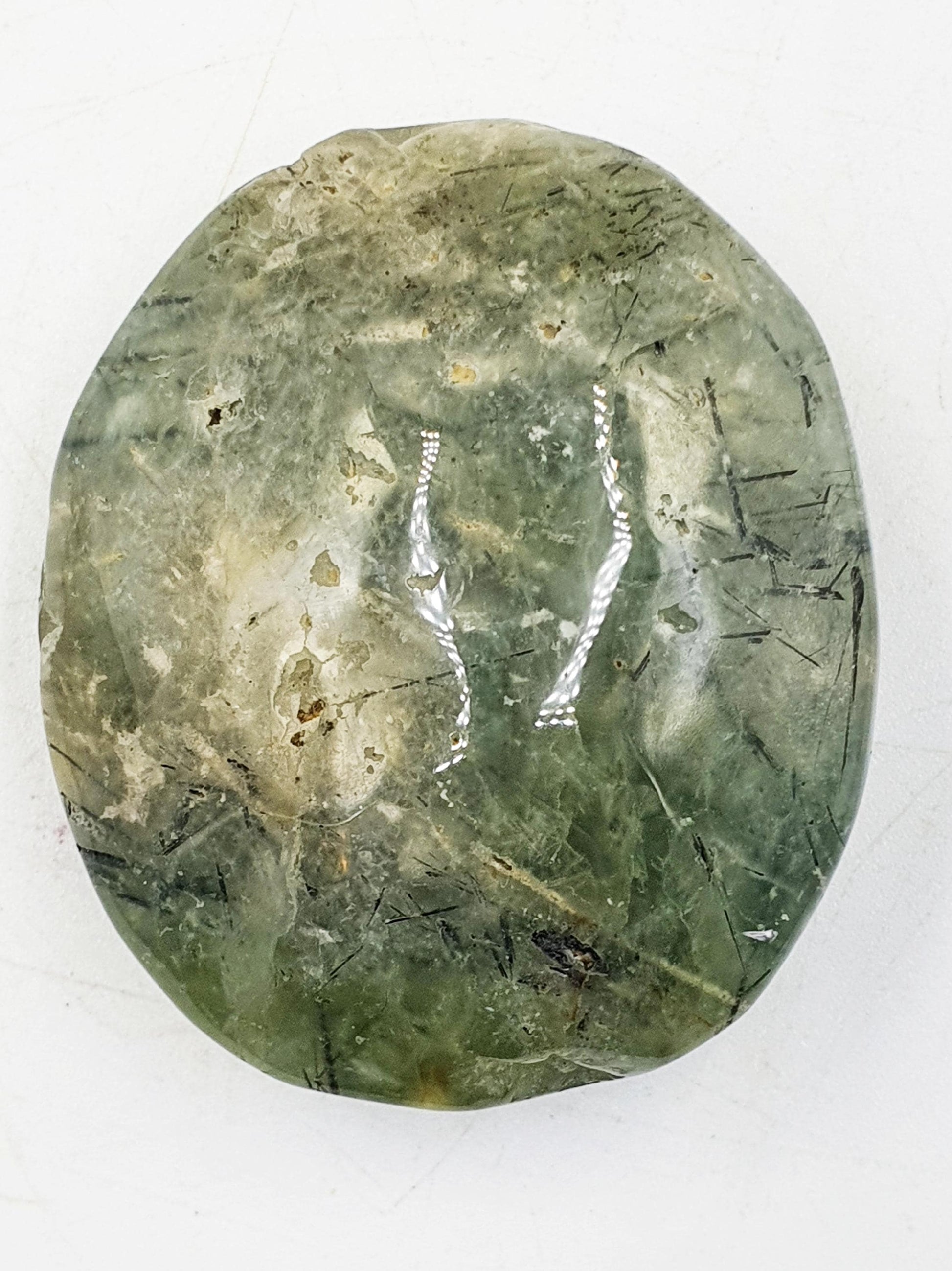 Pretty Prehnite Palm / Prehnite Palm Stone / Prehnite Pocket Stone / Palm Stones / Meditation Palm - 80g
