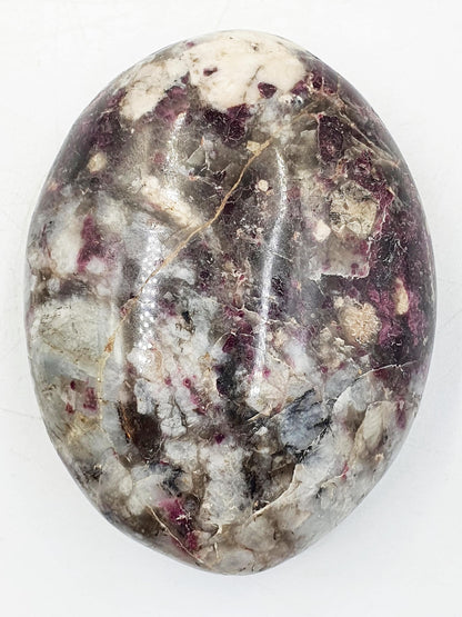Beautiful Large Plum Tourmaline Palm / Plum Blossom Tourmaline Palm Stone / Pocket Stone / Meditation Palm - 165g