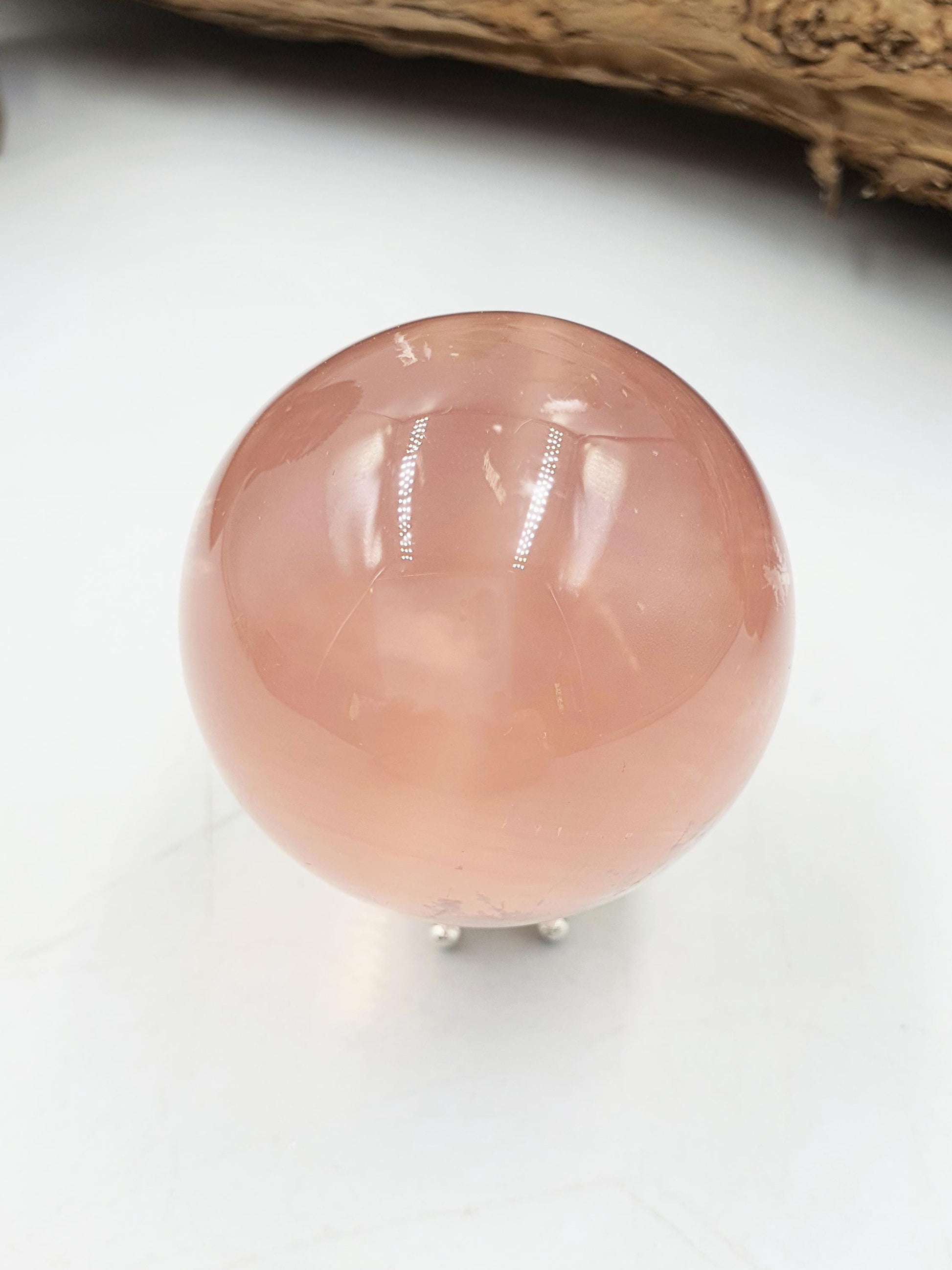 Rare Rose Quartz with Garden and strong Starlight / Garden Rose Quartz Sphere / Collectors Crystal Sphere / Rose Lodolite Sphere - 39.7mm