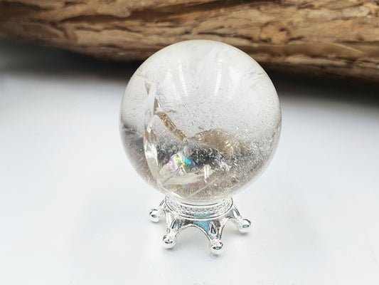 Stunning Little Clear Quartz Mini Sphere with large rainbows / Clear Quartz Crystal Ball / Clear Quartz Orb - 27mm