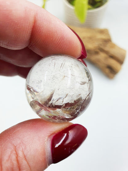 Stunning Little Clear Quartz Mini Sphere with large rainbows / Clear Quartz Crystal Ball / Clear Quartz Orb - 27mm