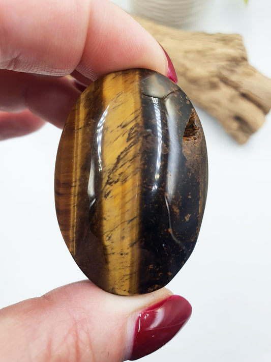 Flashy Yellow Tigers Eye Palm / Tiger's Eye Palm Stone / Pocket Crystal / Meditation Palm / Reiki Crystal Palm - 60g