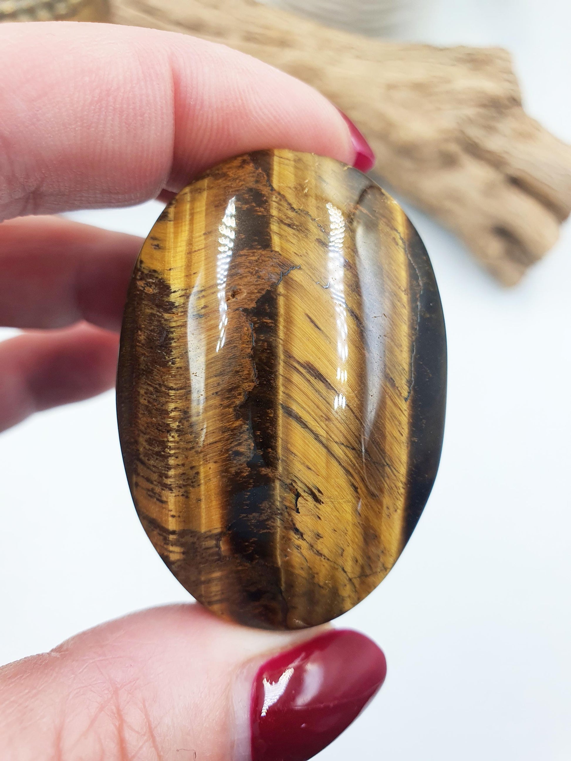 Flashy Yellow Tigers Eye Palm / Tiger's Eye Palm Stone / Pocket Crystal / Meditation Palm / Reiki Crystal Palm - 60g