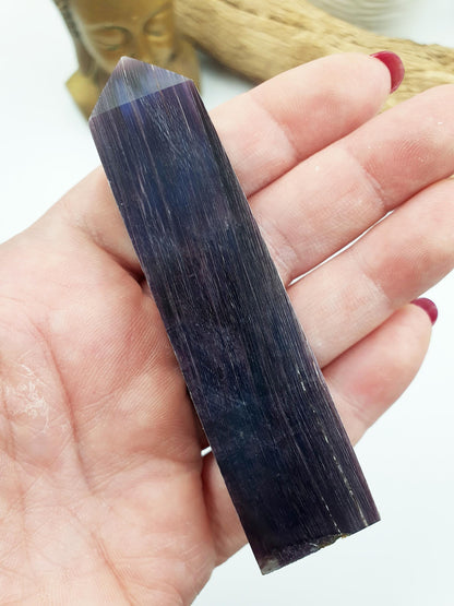 Flashy Purple Mica Point / Purple Mica Tower / Lepidolite Point / Purple Mica Obelisk / Healing Tower - 75g