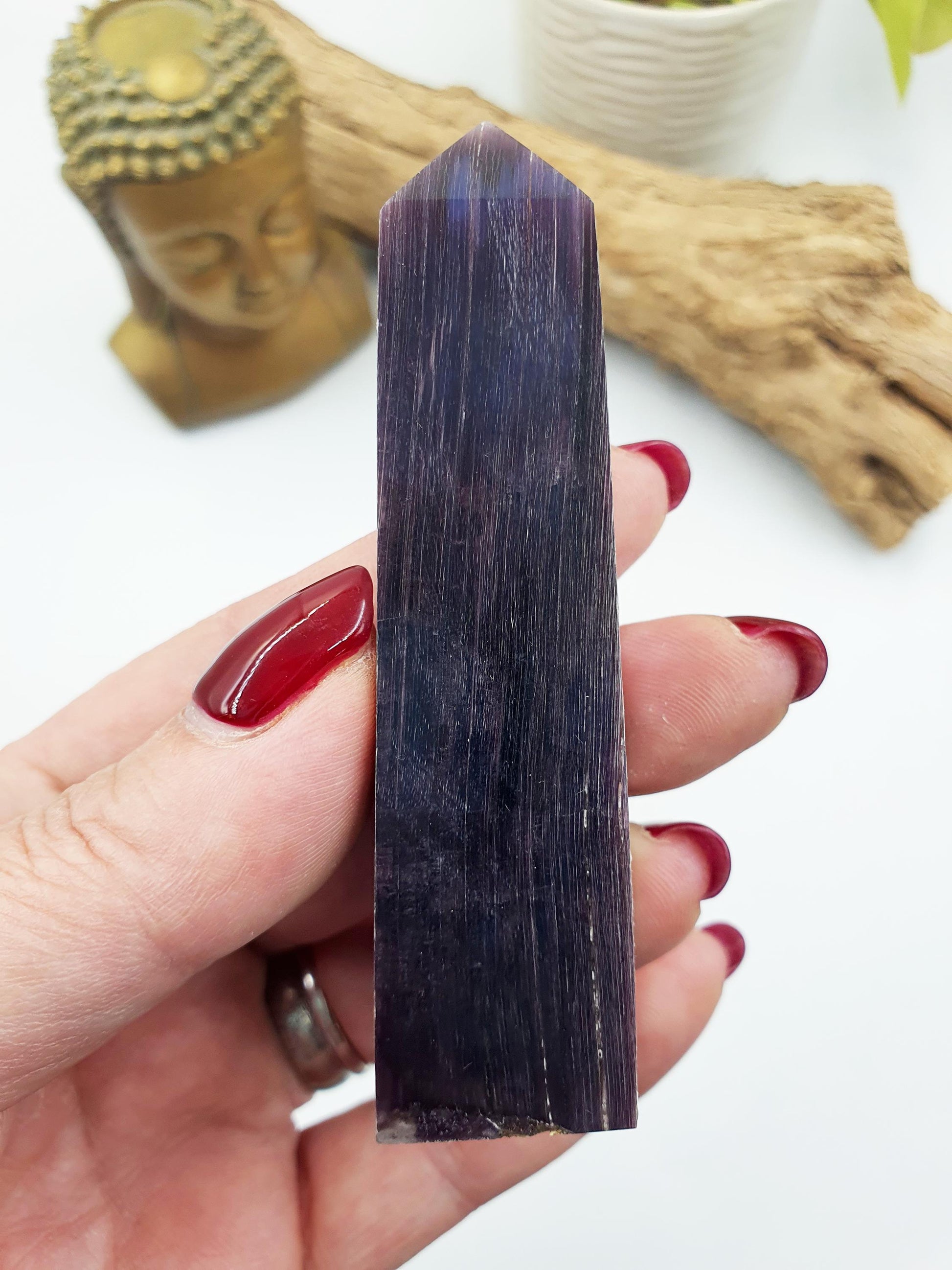 Flashy Purple Mica Point / Purple Mica Tower / Lepidolite Point / Purple Mica Obelisk / Healing Tower - 75g