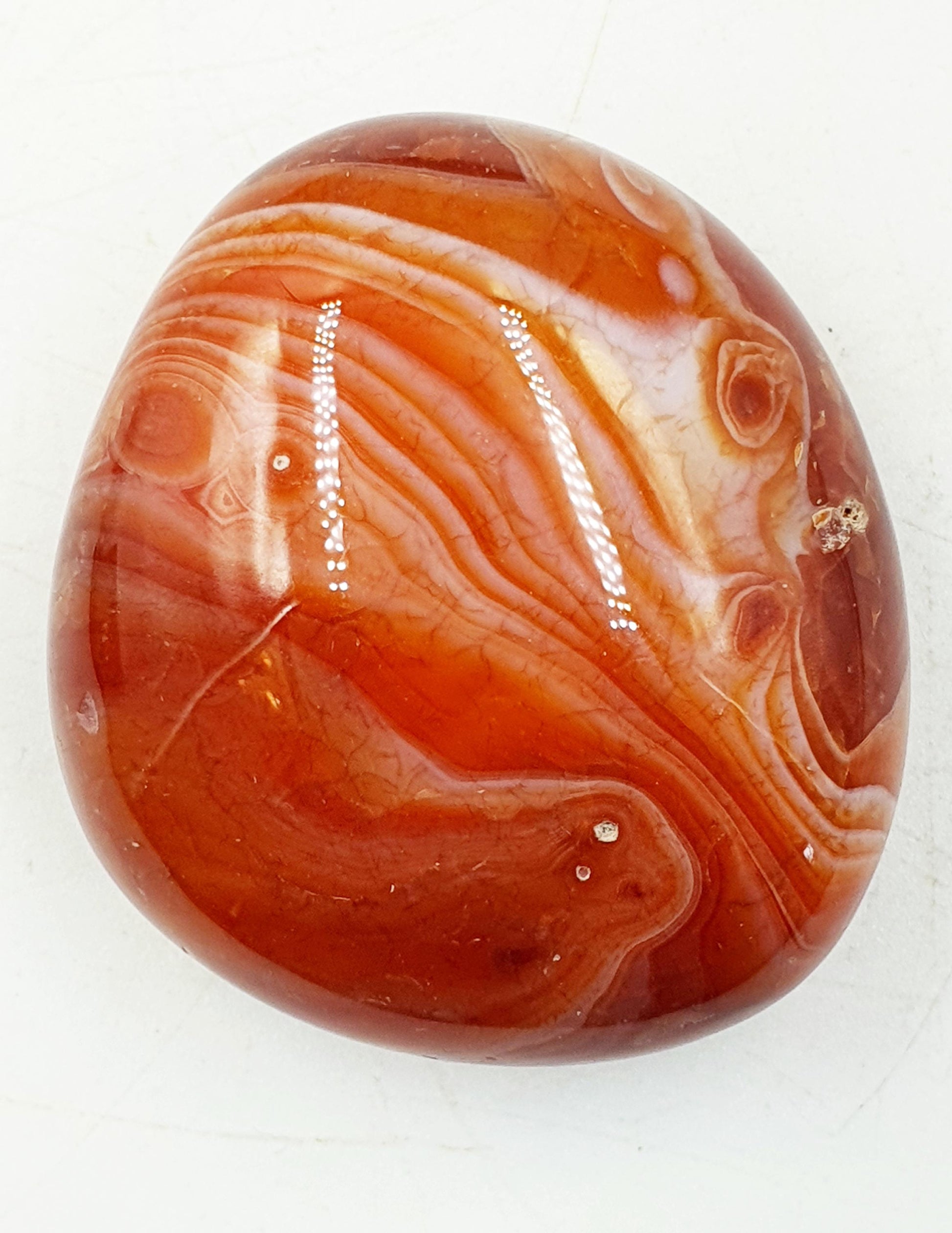 Beautiful Carnelian Palm / Carnelian Palm Stone / Carnelian Pocket Stone / Meditation Palm / Reiki Crystal Palm - 85g