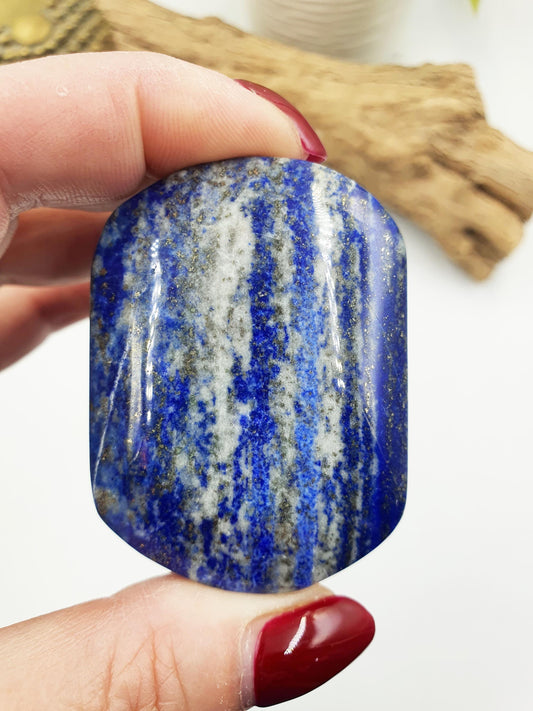 Beautiful Lapis Lazuli Palm / Lapis Lazuli Palmstone / Pocket Crystal / Meditation Palm / Lapis Reki Crystal Palm - 95g