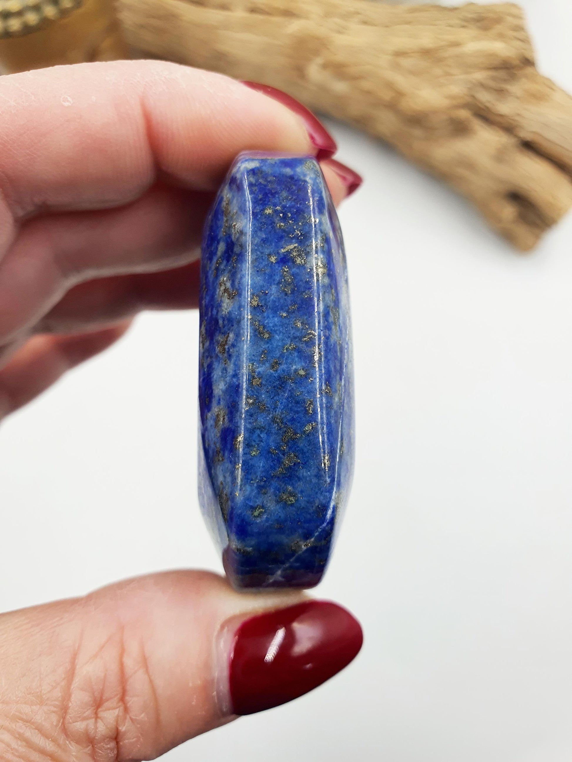 Beautiful Lapis Lazuli Palm / Lapis Lazuli Palmstone / Pocket Crystal / Meditation Palm / Lapis Reki Crystal Palm - 95g