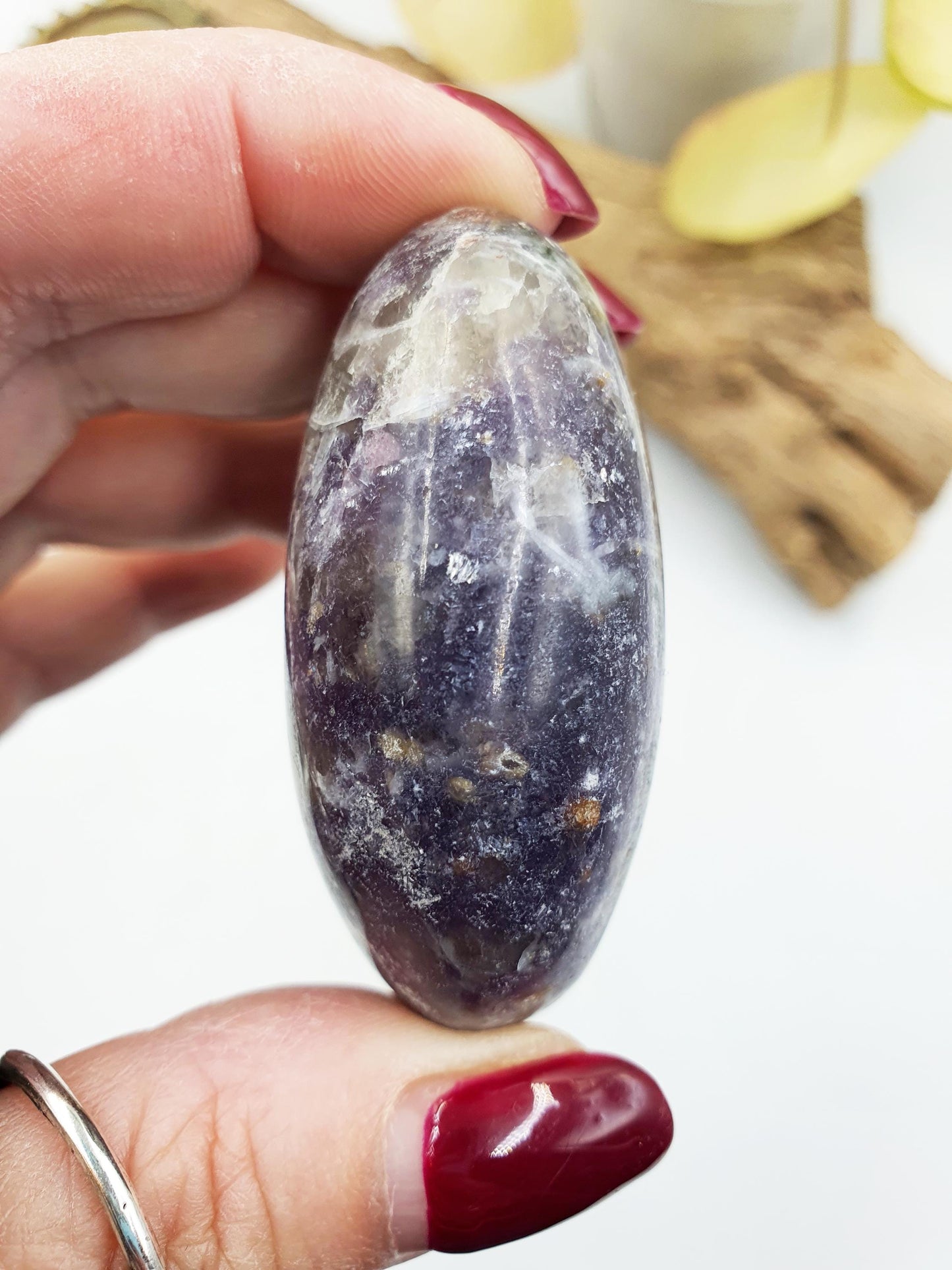 Large Sparkly Unicorn Stone Palm / Unicorn Palm Stone / Pegmatite Palm / Pocket Crystal / Meditation Palm / Reiki Crystal Palm - 90g