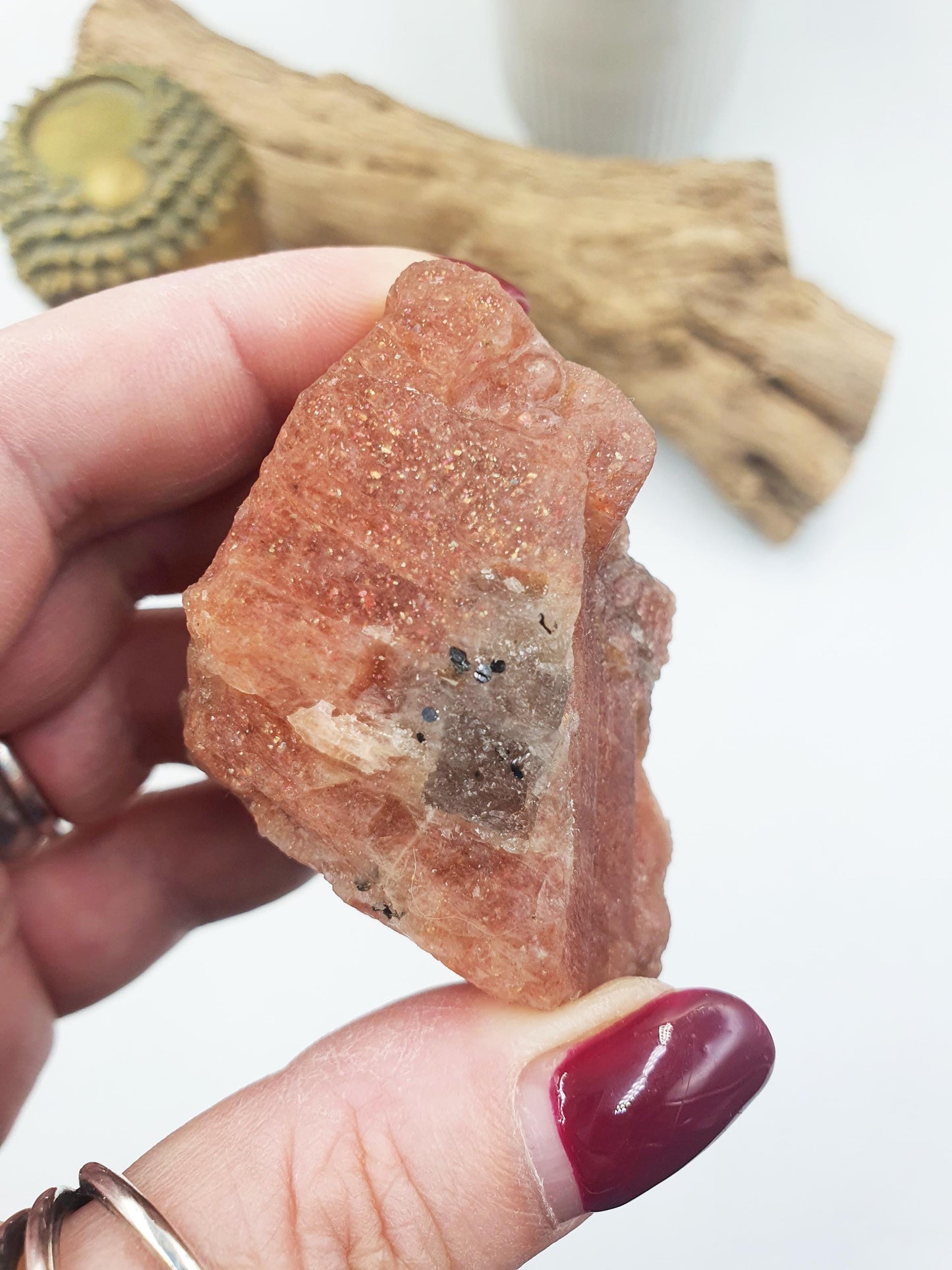 Flashy Raw Sunstone / Sunstone Specimen / Rough Sunstone / Natural Sunstone Chunk - 90g