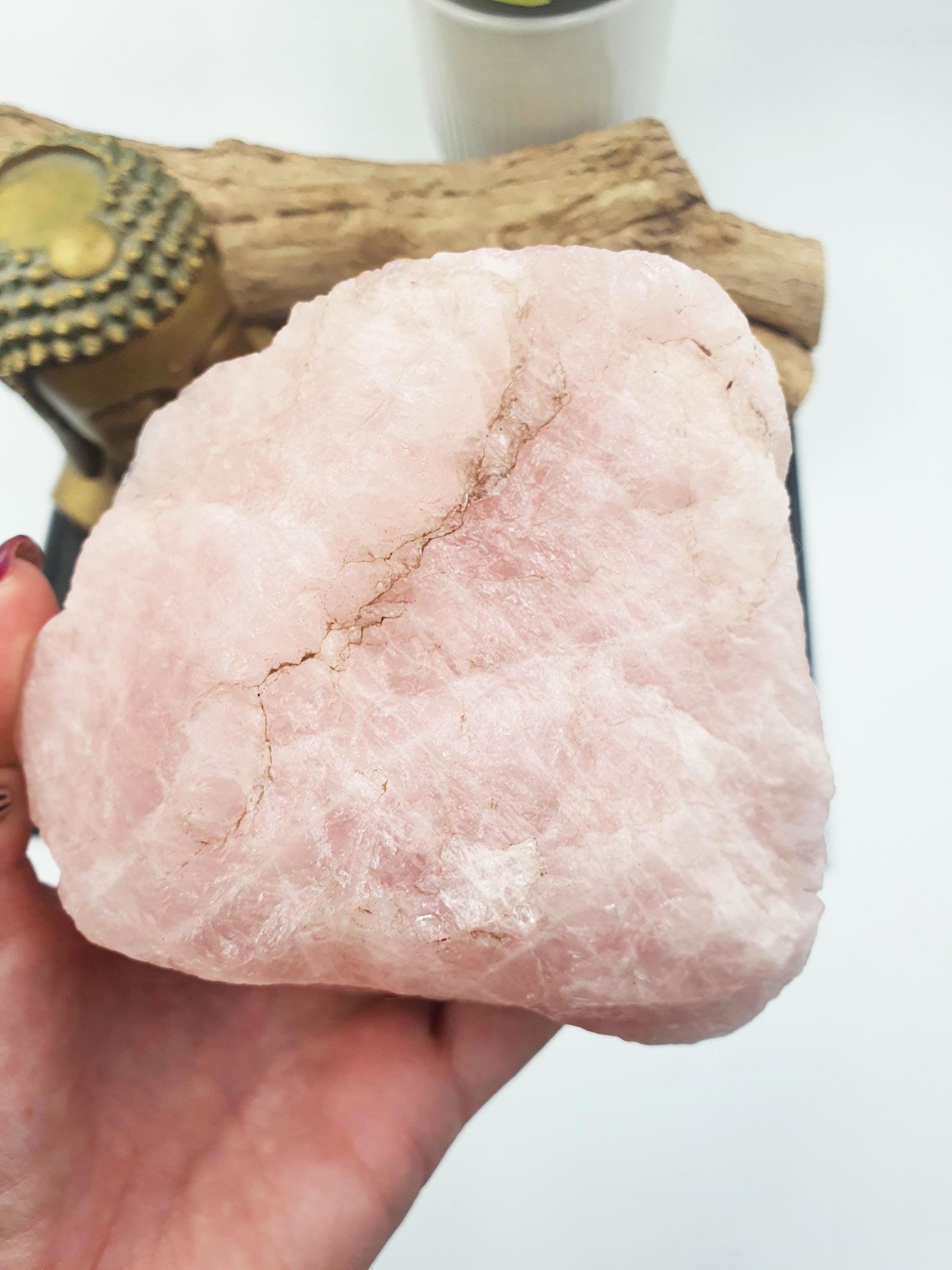 Large Raw Rose Quartz / Rose Quartz Chunk / Raw Rose Quartz / Large Raw Crystal / Home Decor - 965g
