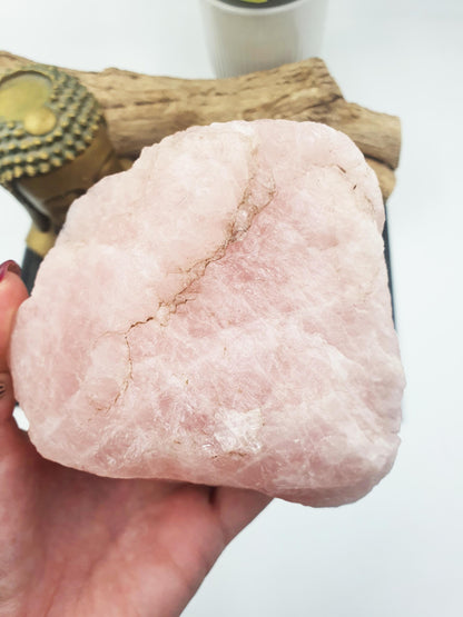 Large Raw Rose Quartz / Rose Quartz Chunk / Raw Rose Quartz / Large Raw Crystal / Home Decor - 965g