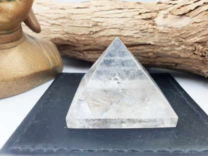 Beautiful Clear Quartz Pyramid/ Clear Quartz Triangle / Clear Quartz Carving - 130g