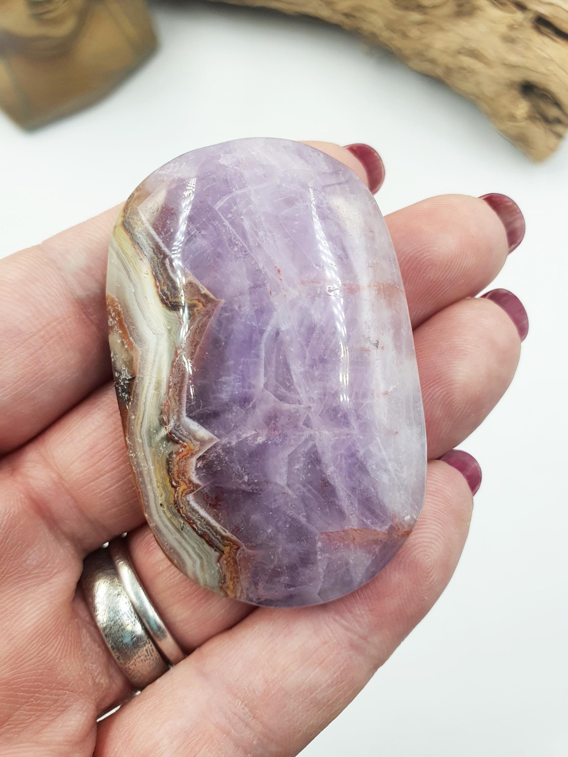 Beautiful Amethyst Agate Palm / Amethyst Agate Palm Stone / Amethyst Palm / Amethyst Agate / Reiki Crystal Palm - 45g