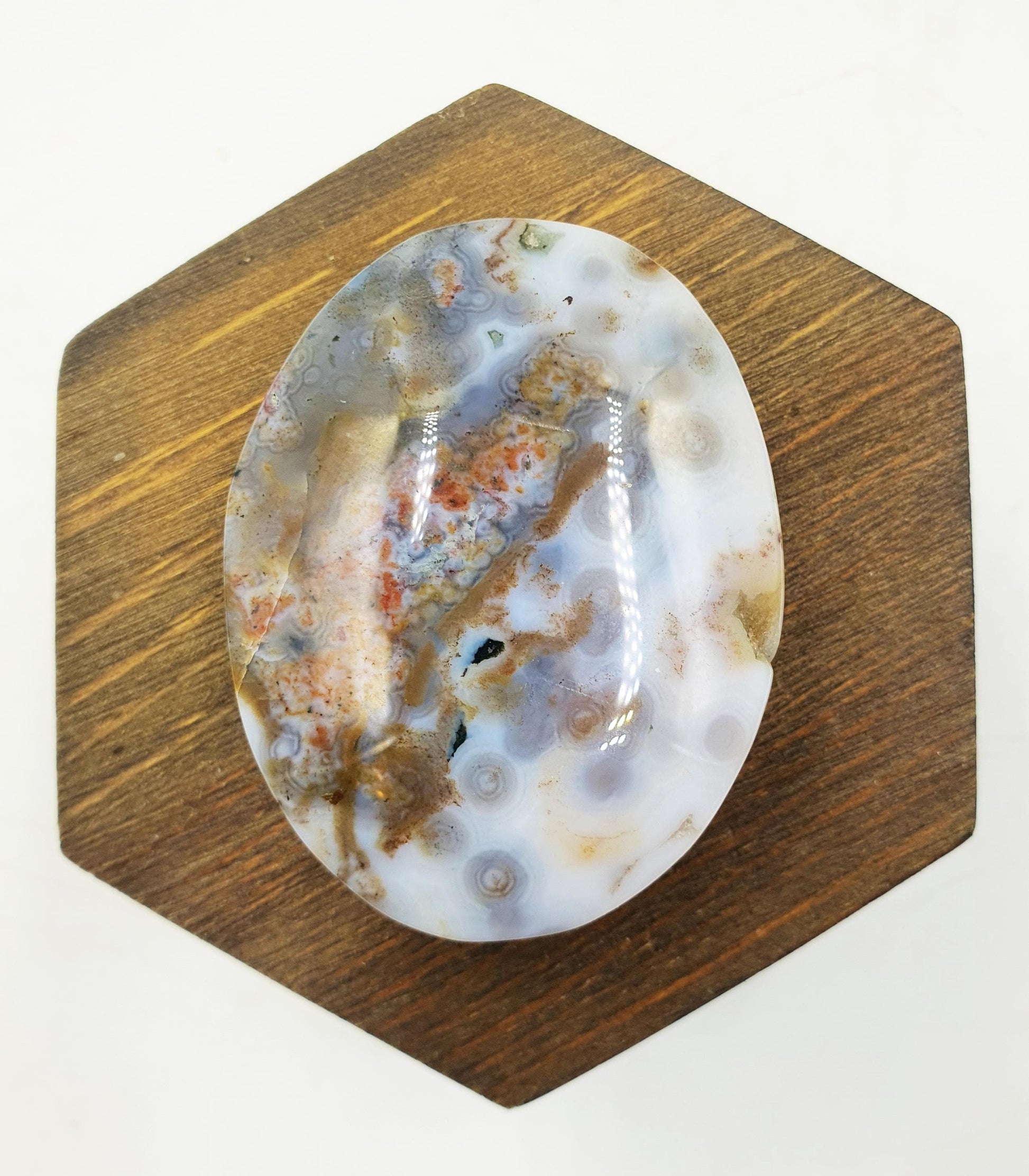 Gorgeous Orbicular Ocean Jasper Palm / Orbicular OJ Palm Stone / High Grade OJ Palm / OJ Collectors Crystal - 80g