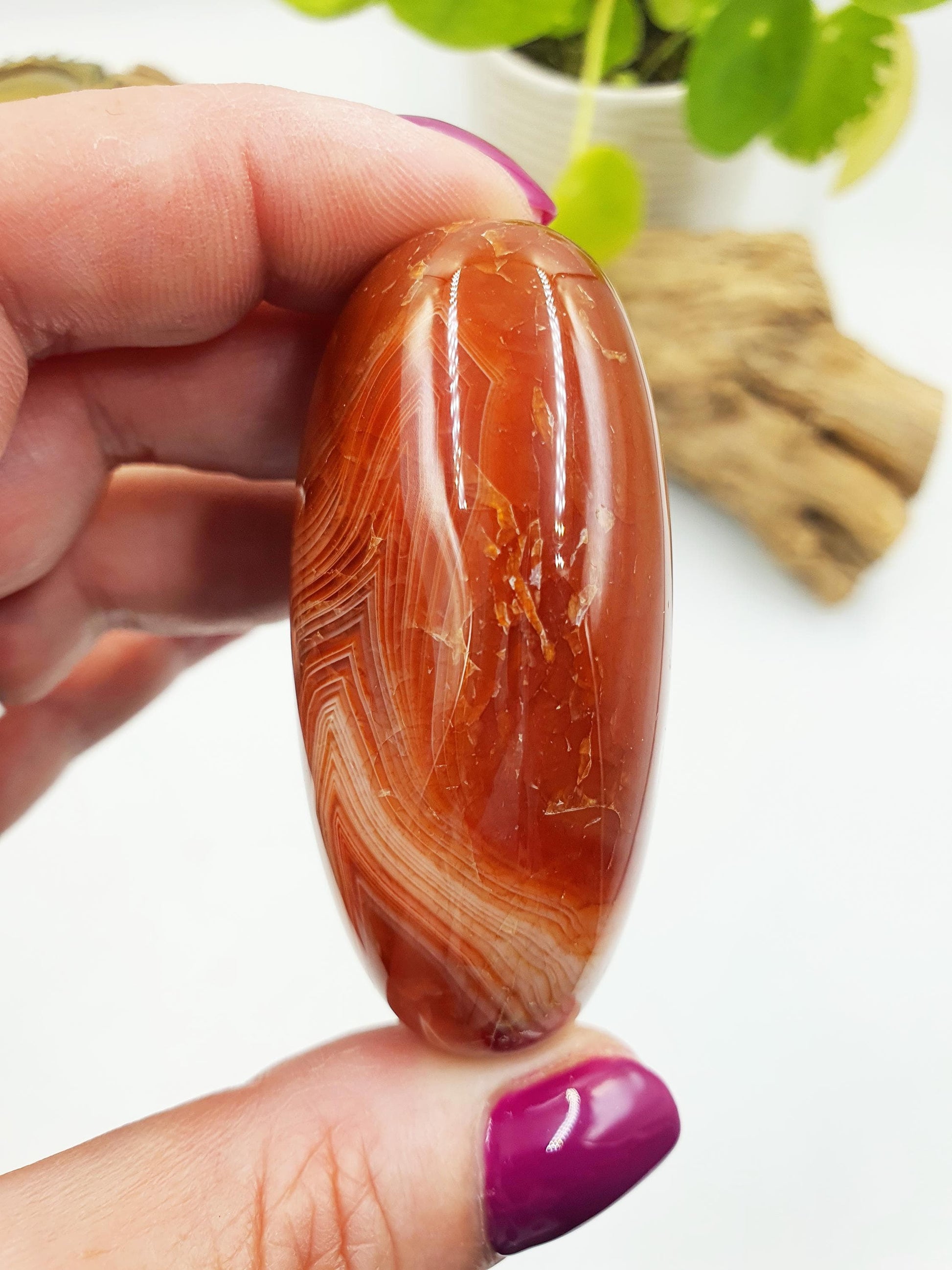 Beautiful Carnelian Palm / Carnelian Palm Stone / Carnelian Pocket Stone / Meditation Palm / Reiki Crystal Palm - 90g