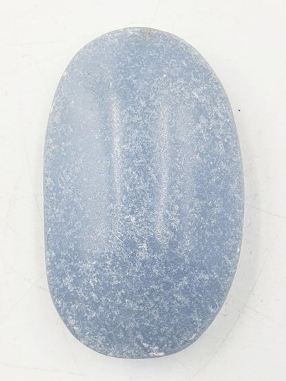 Beautiful Angelite Palm / Angelite Palm Stone / Pocket Stone / Meditation Palm / Reiki Crystal Palm - 55g
