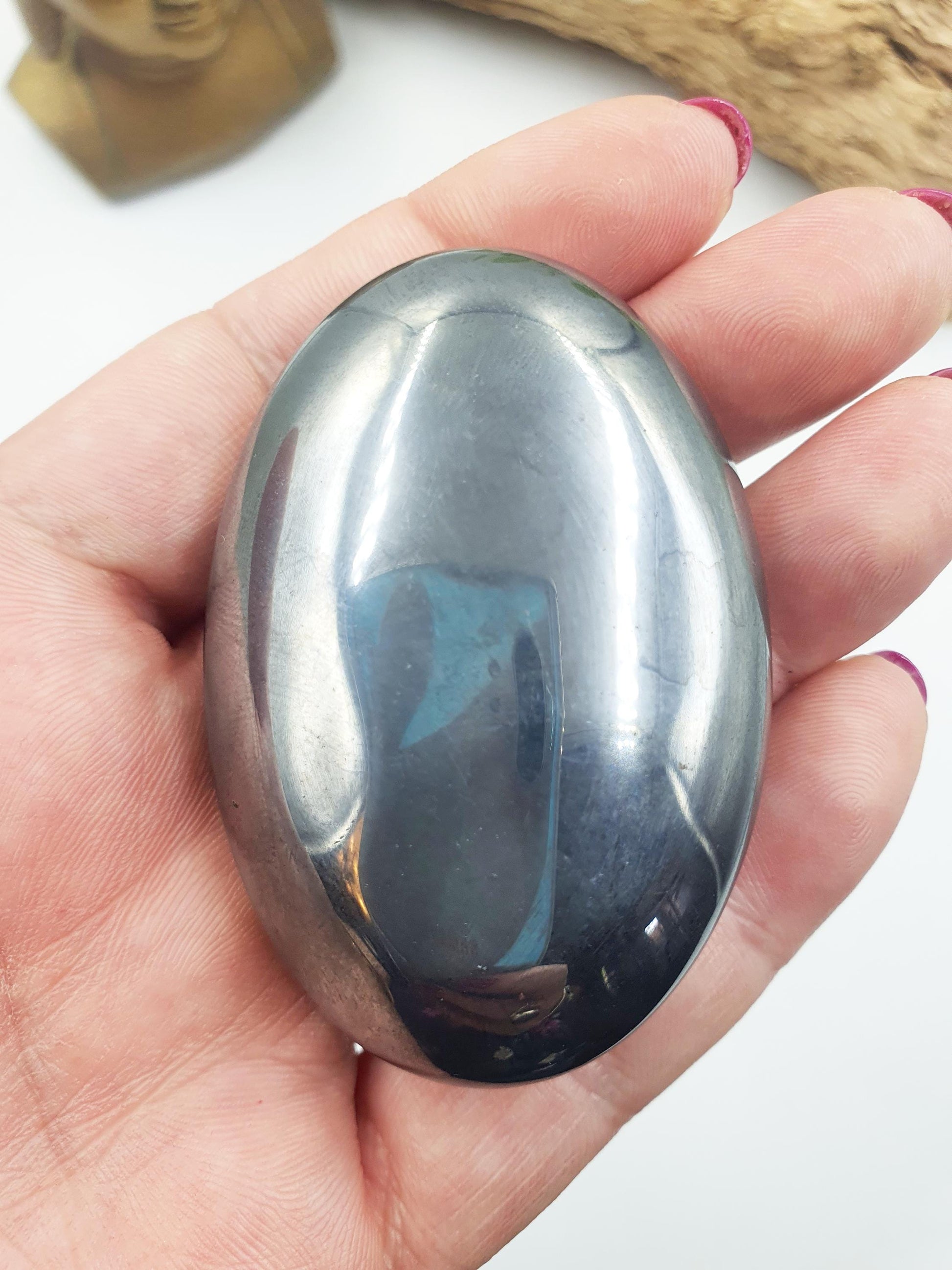 Terahertz Palm / Terahertz Palm Stone / Pocket Crystal / Meditation Palm / Reiki Crystal Palm - 80g