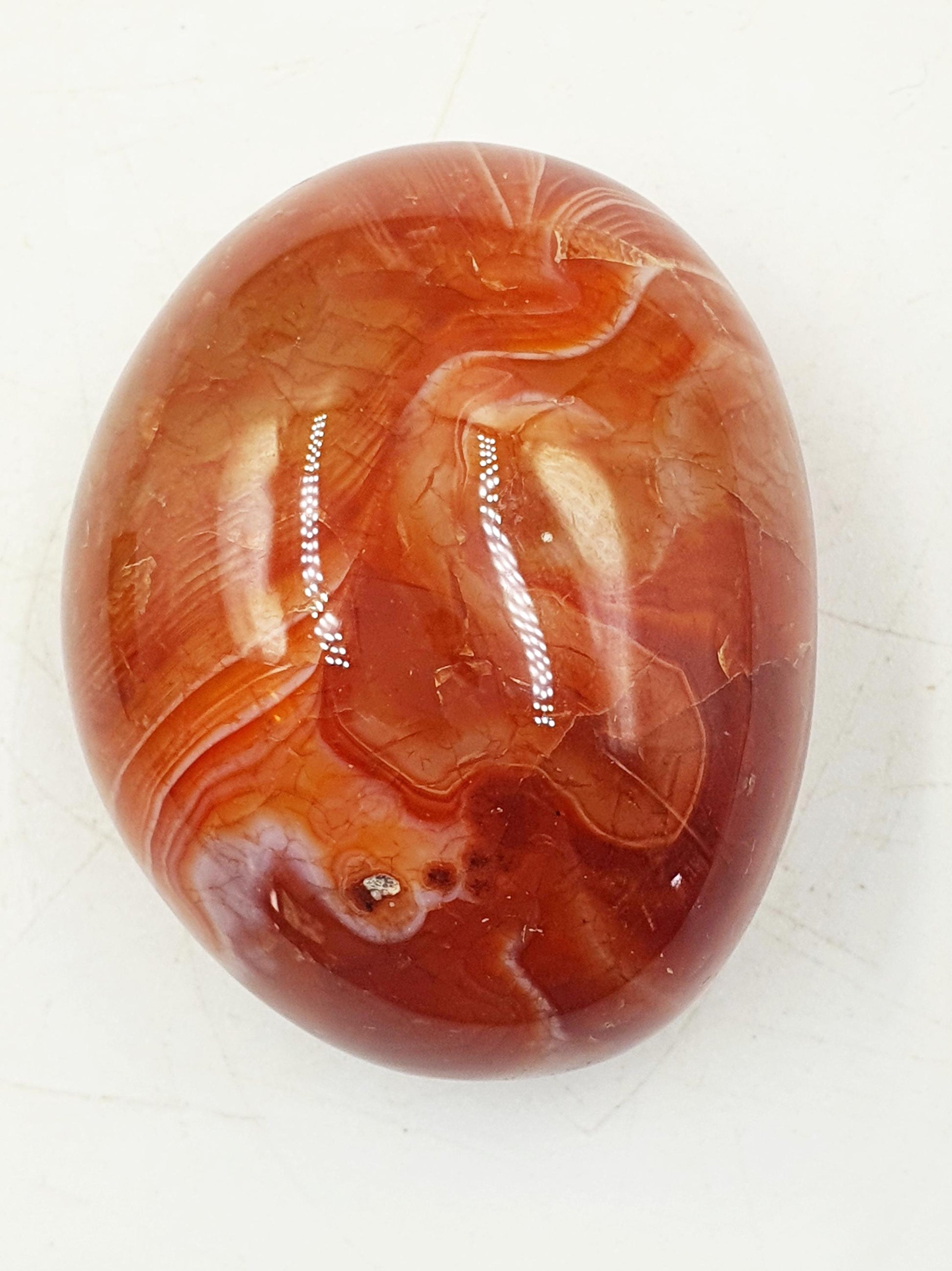 Carnelian Palm / Carnelian Palm Stone / Carnelian Pocket Stone /Meditation Palm / Reiki Crystal Palm - 90g