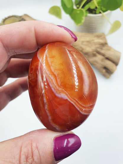 Carnelian Palm / Carnelian Palm Stone / Carnelian Pocket Stone /Meditation Palm / Reiki Crystal Palm - 90g