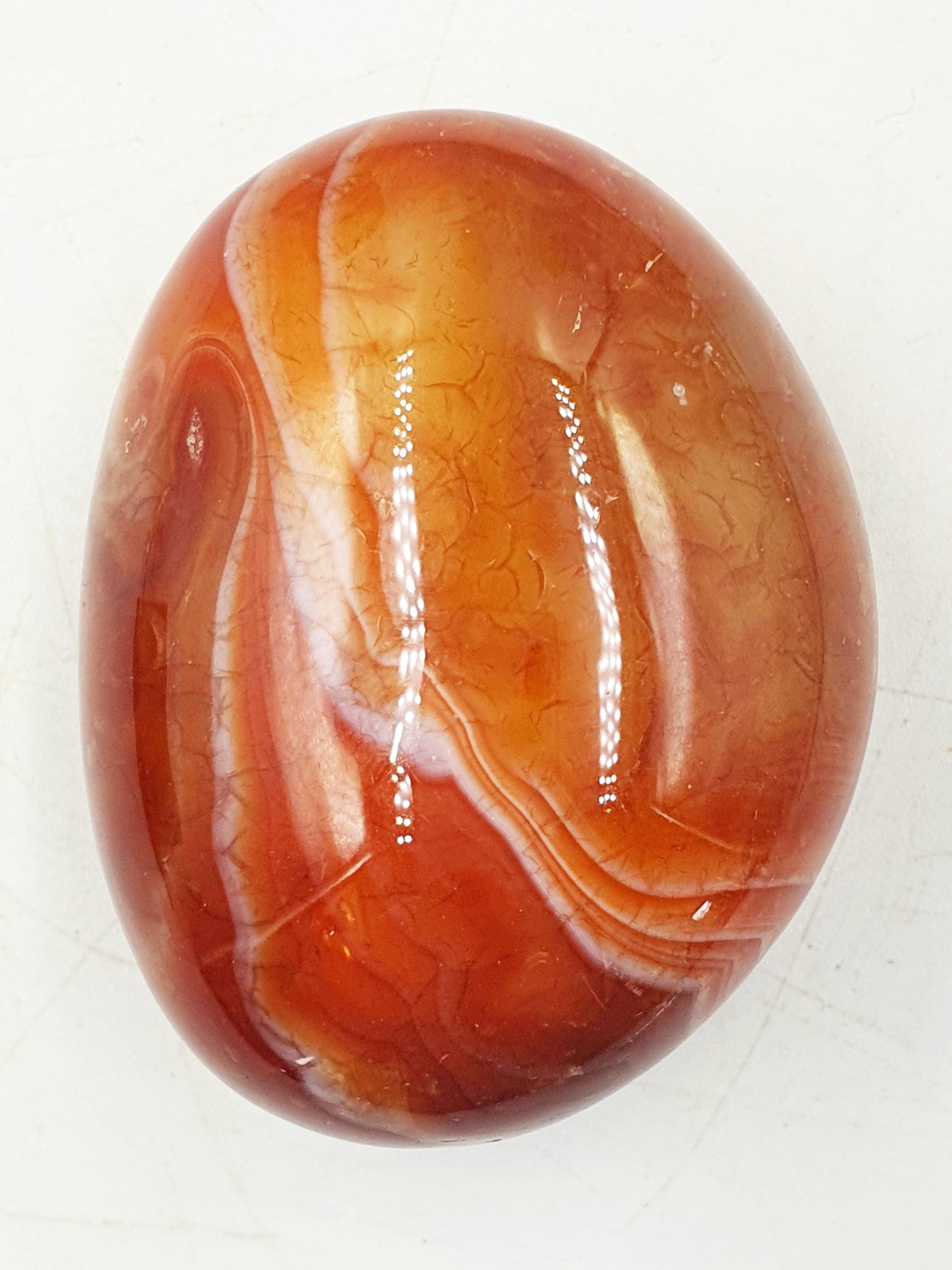 Carnelian Palm / Carnelian Palm Stone / Carnelian Pocket Stone /Meditation Palm / Reiki Crystal Palm - 90g