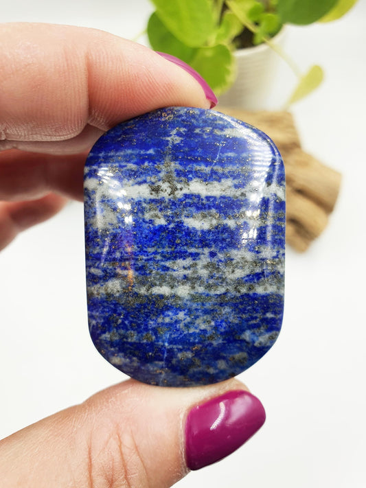 Beautiful Lapis Lazuli Palm / Lapis Lazuli Palmstone / Pocket Crystal / Meditation Palm / Lapis Reki Crystal Palm - 60g