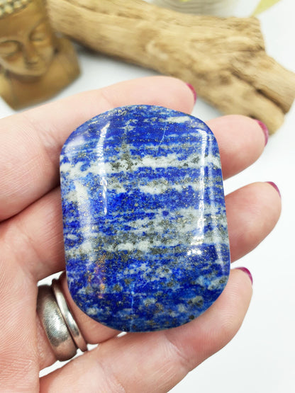 Beautiful Lapis Lazuli Palm / Lapis Lazuli Palmstone / Pocket Crystal / Meditation Palm / Lapis Reki Crystal Palm - 60g