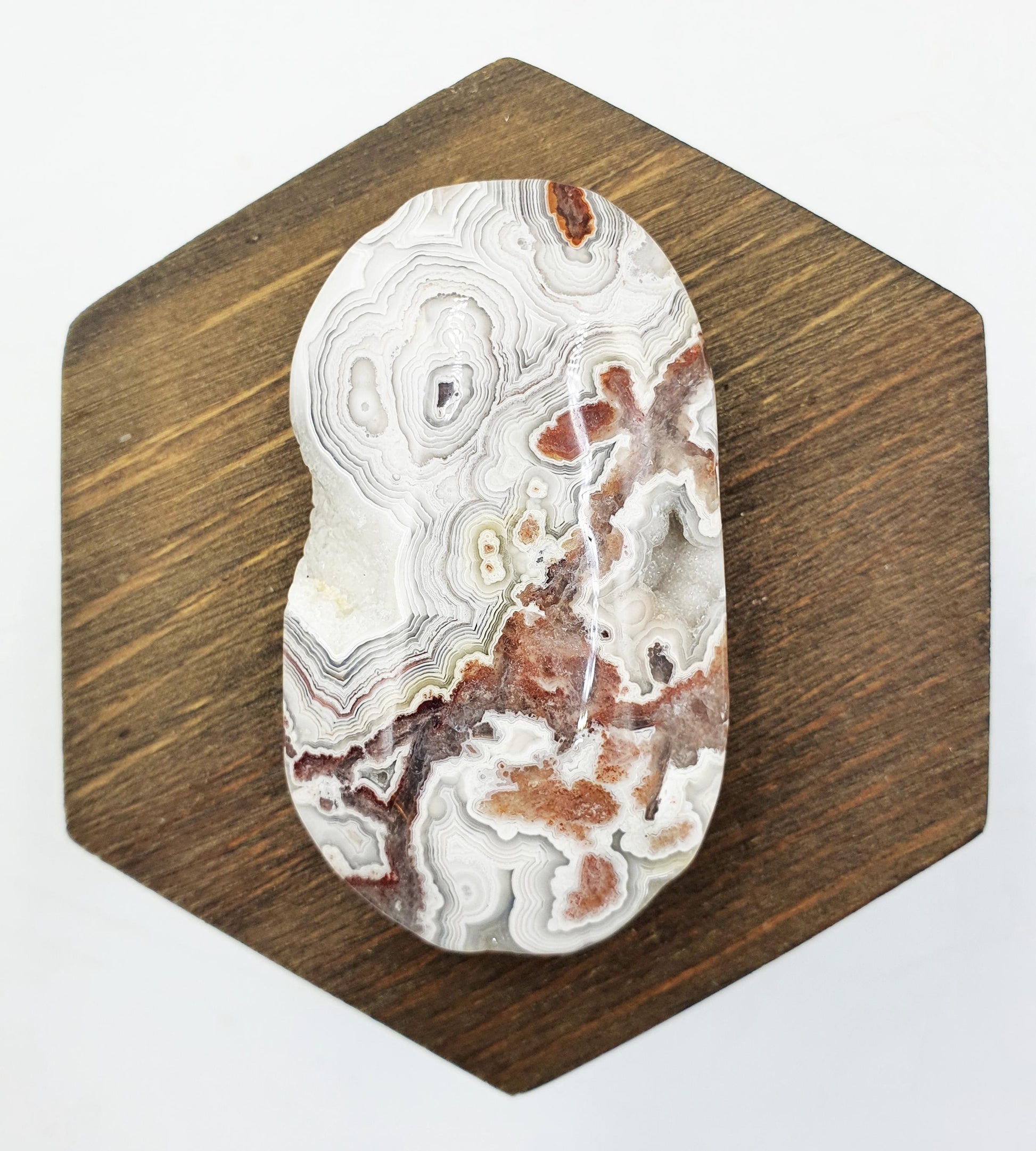 Stunning Mexican Crazy Lace Agate Palm / Crazy Lace Agate Palm Stone / Drusy Agate Palm / Meditation Palm - 65g