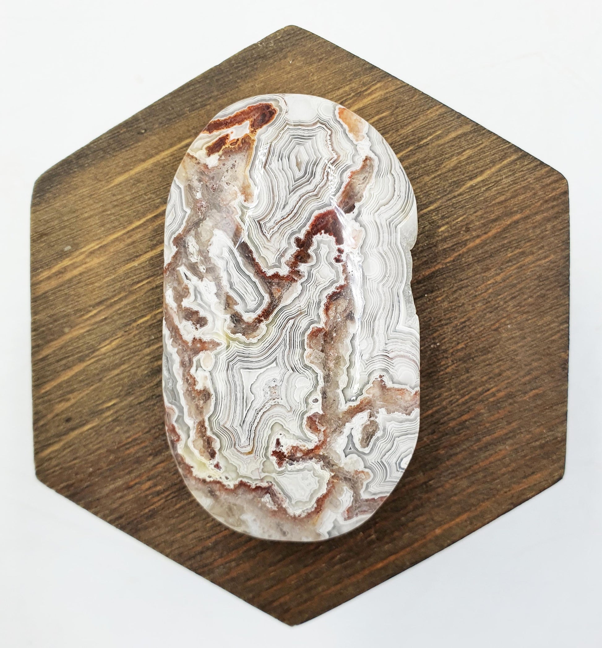 Stunning Mexican Crazy Lace Agate Palm / Crazy Lace Agate Palm Stone / Drusy Agate Palm / Meditation Palm - 65g