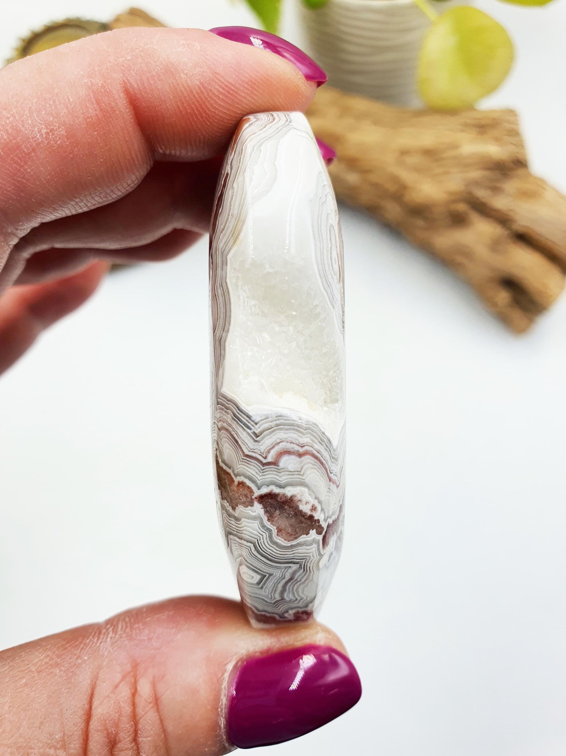 Stunning Mexican Crazy Lace Agate Palm / Crazy Lace Agate Palm Stone / Drusy Agate Palm / Meditation Palm - 65g