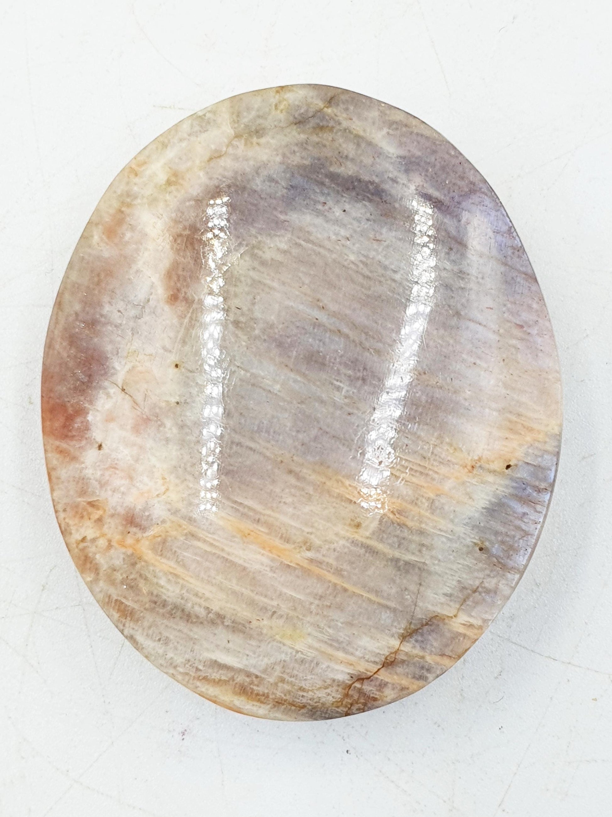 Beautiful Flashy Blue Moonstone and Sunstone Palm / Sunstone and Moonstone Palm Stone / Reiki Crystal / Meditation Palm - 75g