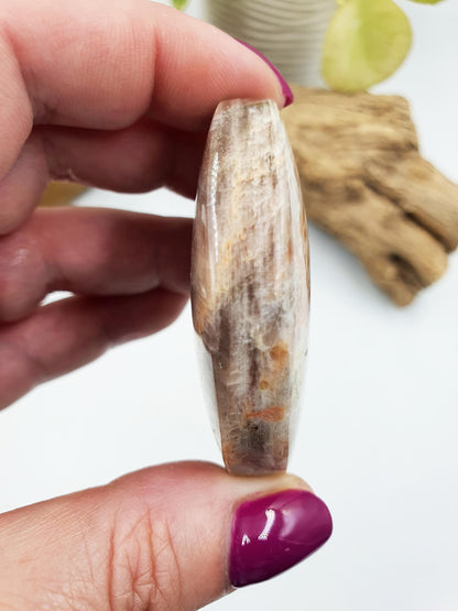Beautiful Flashy Blue Moonstone and Sunstone Palm / Sunstone and Moonstone Palm Stone / Reiki Crystal / Meditation Palm - 75g