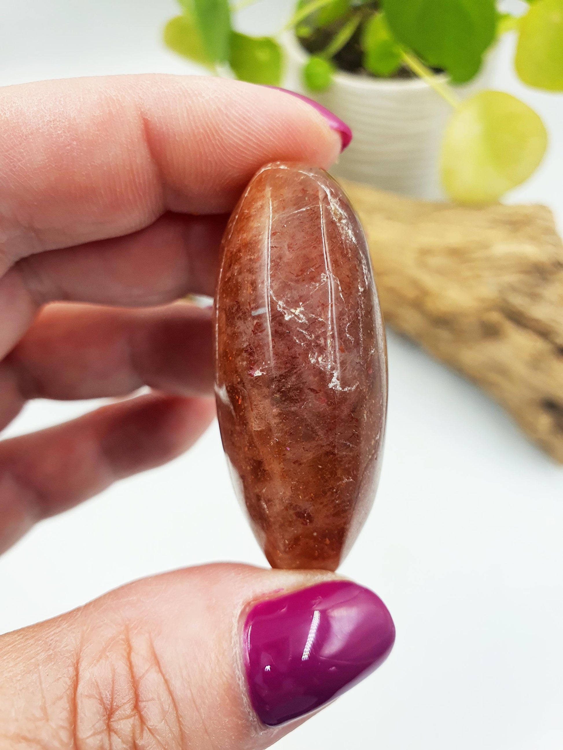Cute Flashy Sunstone Palm / Sunstone Palm Stone / Sunstone Palmstone / Meditation Palm / Reiki Crystal Palm - 42g