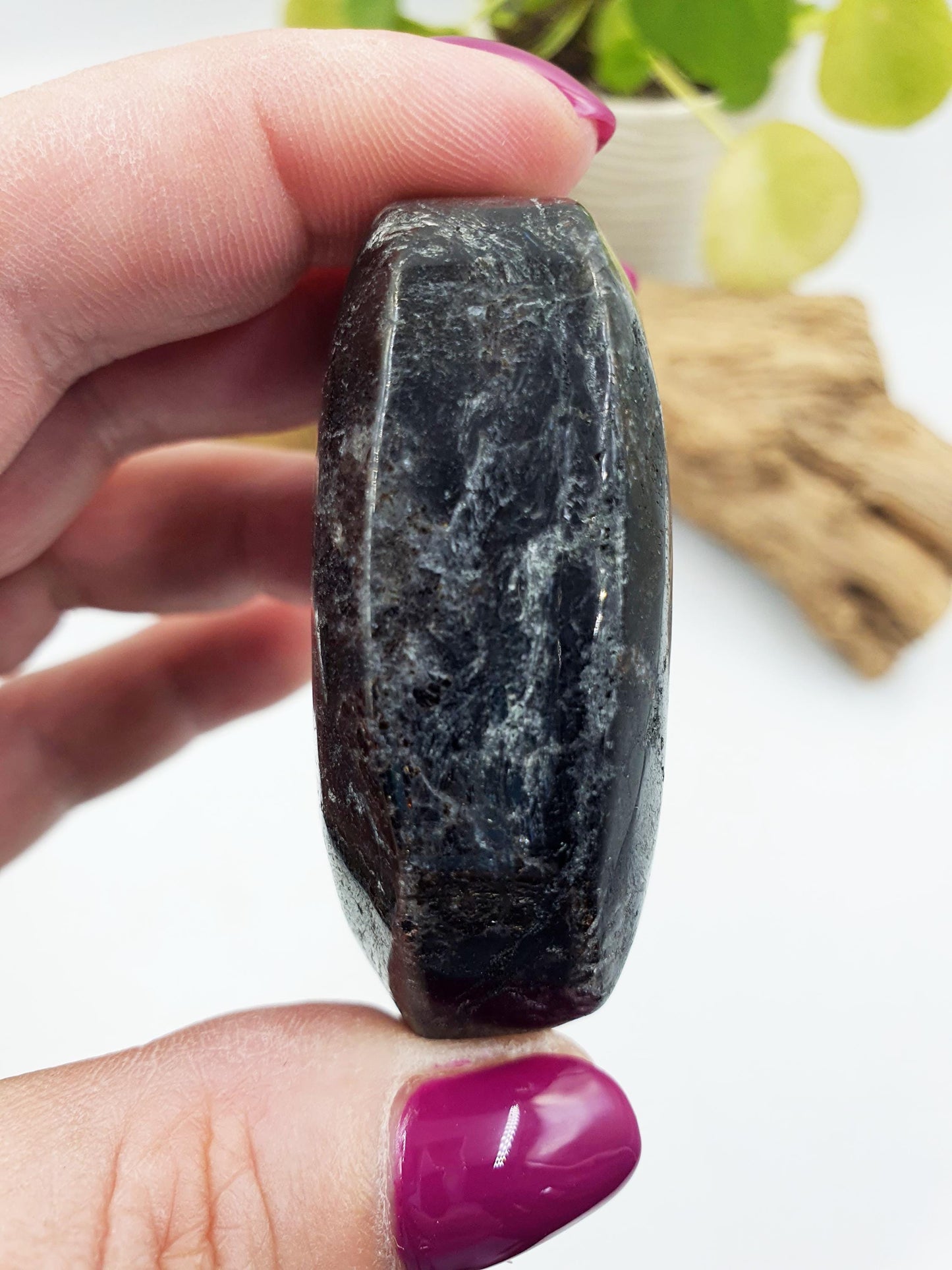Large Astrophyllite Palm / Firework Palm Stone / Meditation Palm / Reiki Crystal Palm - 110g
