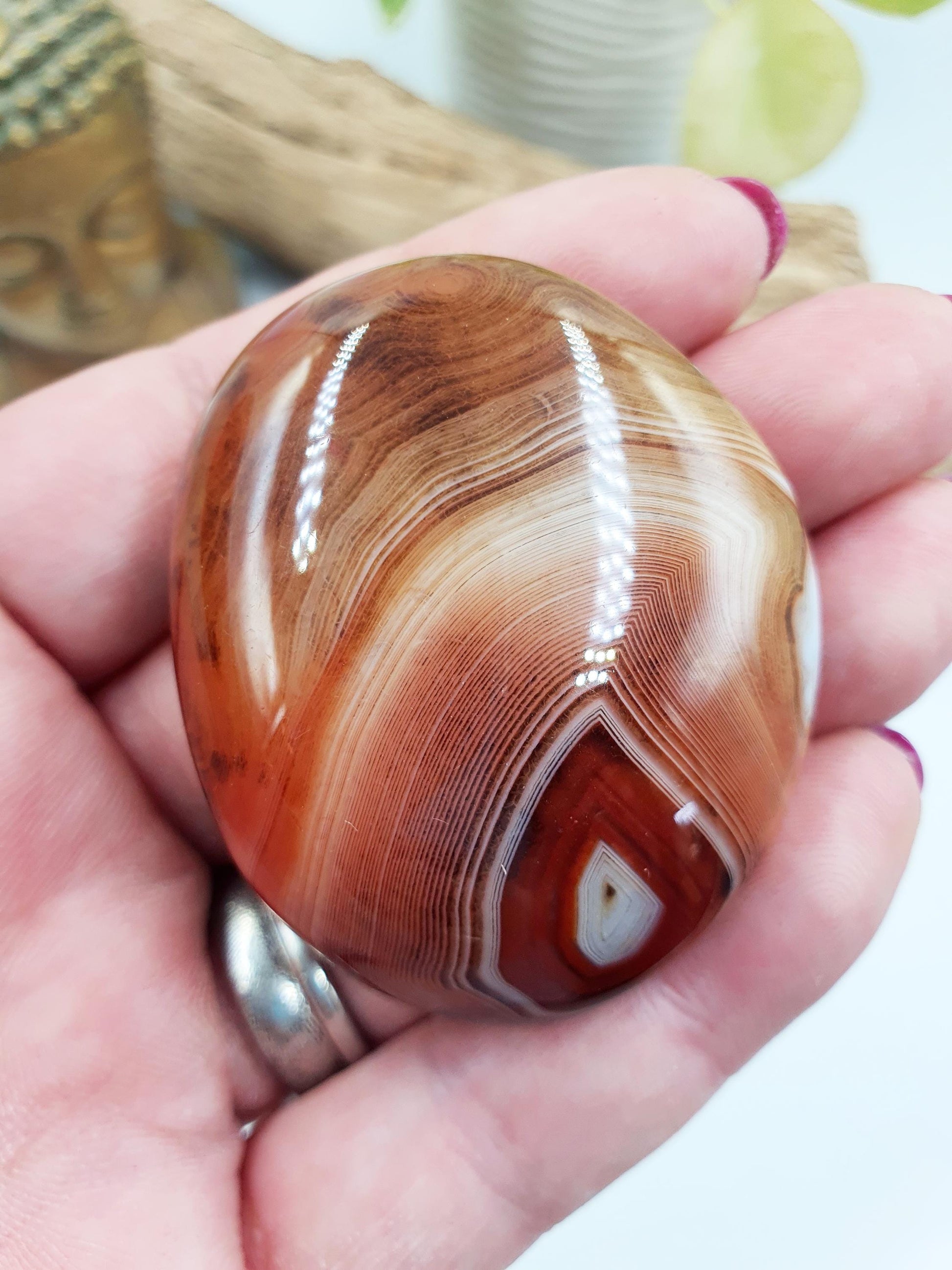 Beautiful Sardonyx Palm / Sardonyx Palm Stone / Healing Palm / Meditation Palm / Reiki Crystal Palm - 70g