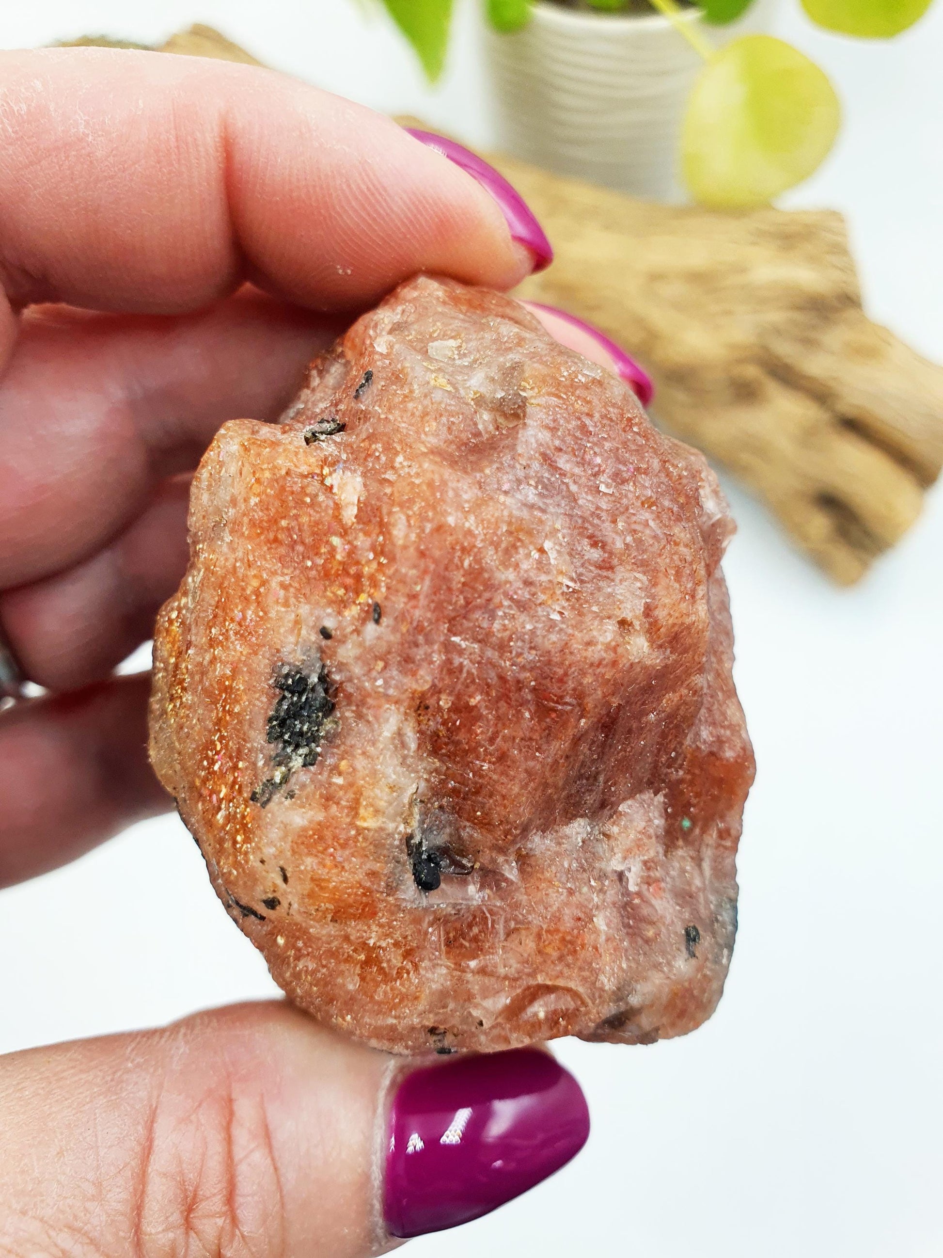 Flashy Raw Sunstone / Sunstone Specimen / Rough Sunstone / Natural Sunstone Chunk - 135g