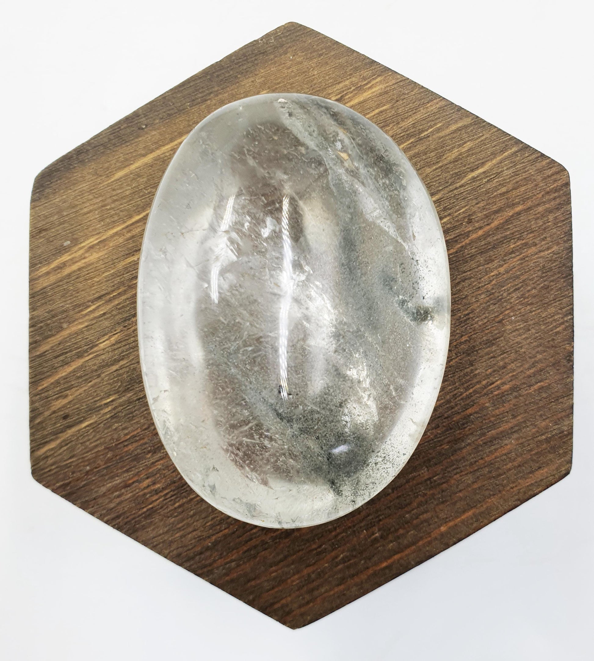 Clear Quartz Palm with unique and shimmering inclusions / Clear Quartz Palm Stone / Meditation Palm / Reiki Crystal Palm - 90g