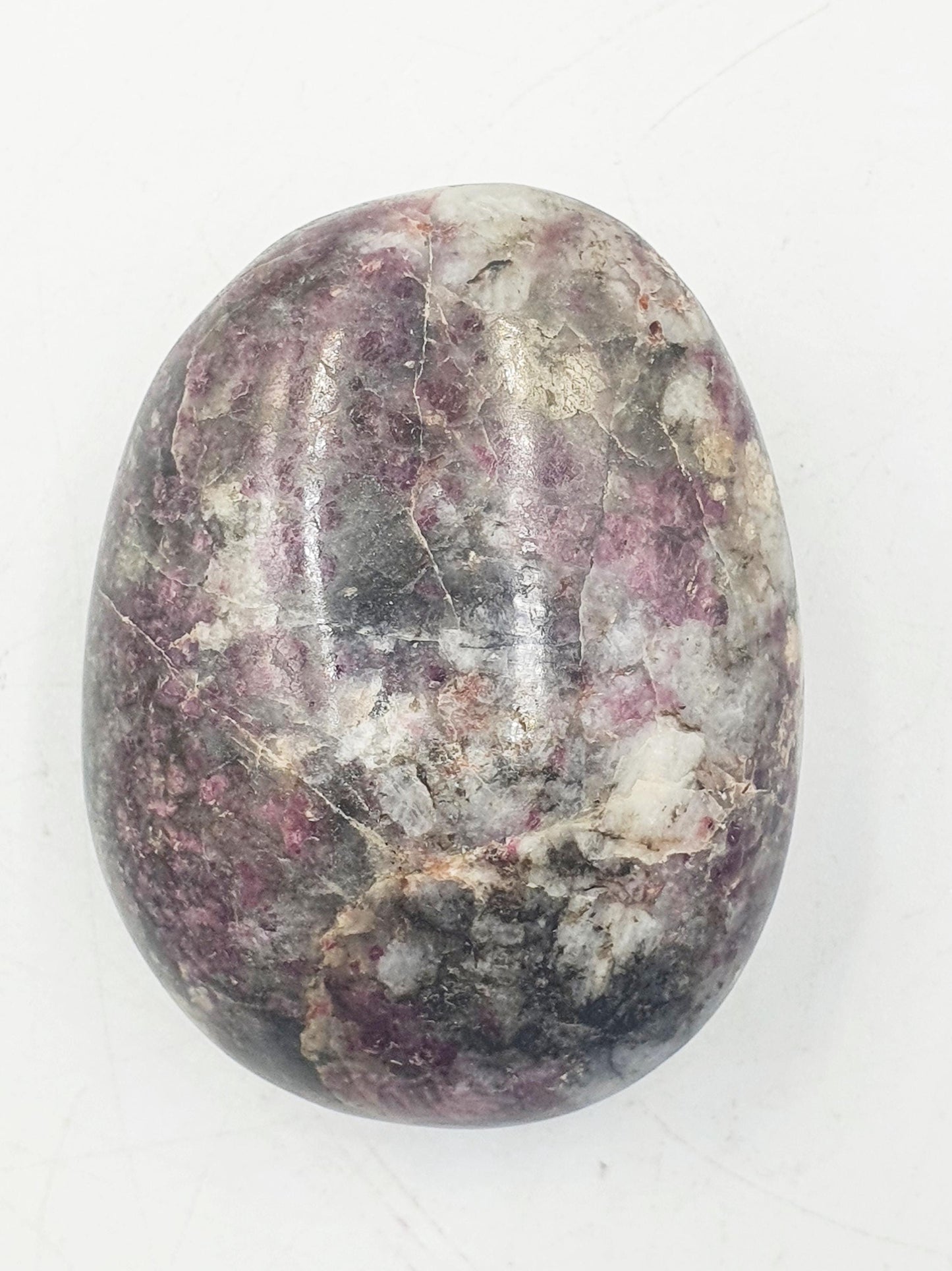 Pretty Plum Tourmaline Palm / Plum Blossom Tourmaline Palm Stone / Reiki Crystal Palm / Meditation Palm - 80g