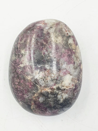 Pretty Plum Tourmaline Palm / Plum Blossom Tourmaline Palm Stone / Reiki Crystal Palm / Meditation Palm - 80g